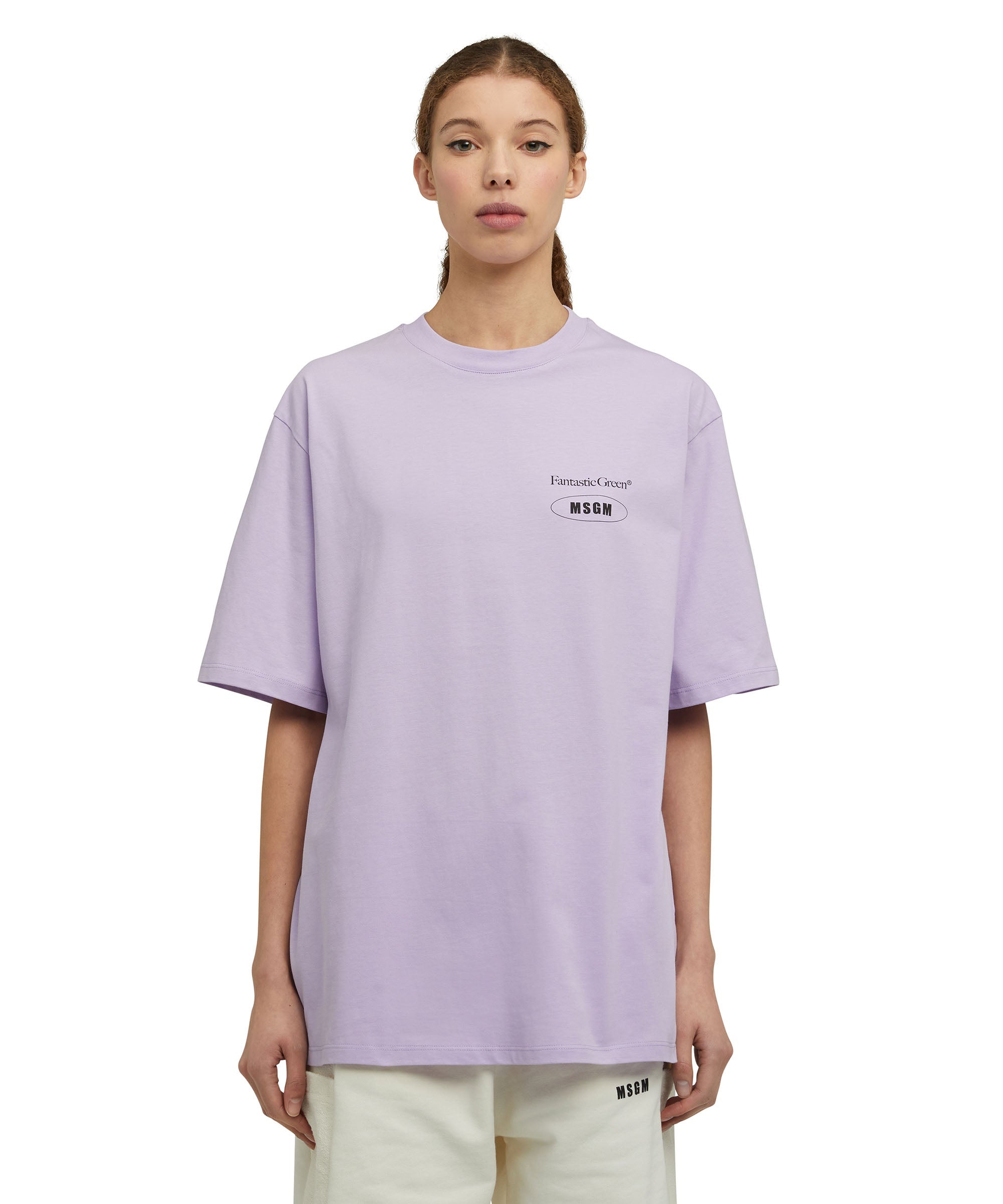 Organic cotton crewneck t-shirt from the MSGM Fantastic Green Capsule - 7