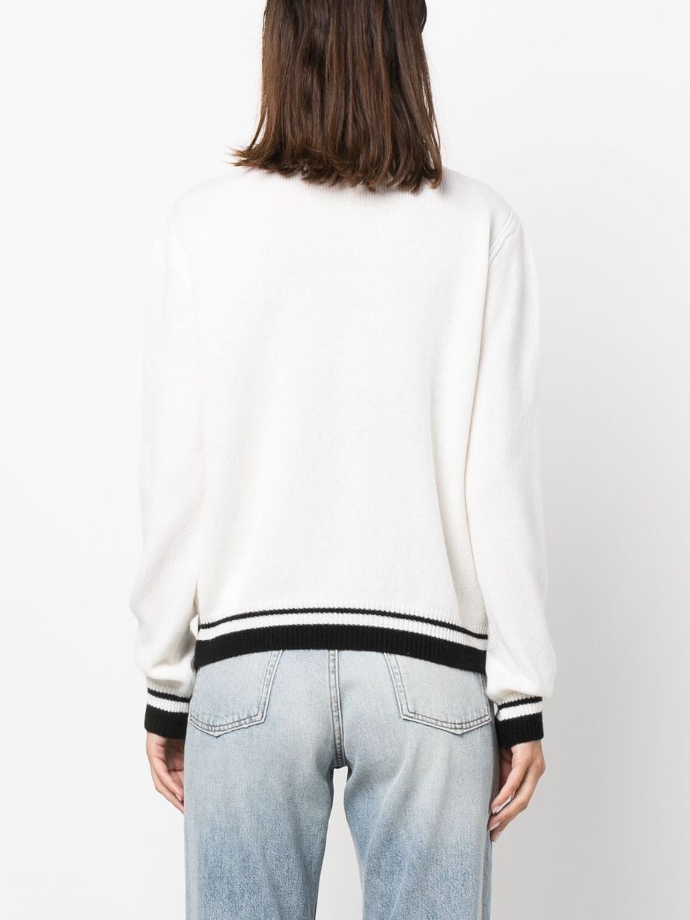 stripe-edge wool-blend jumper - 4