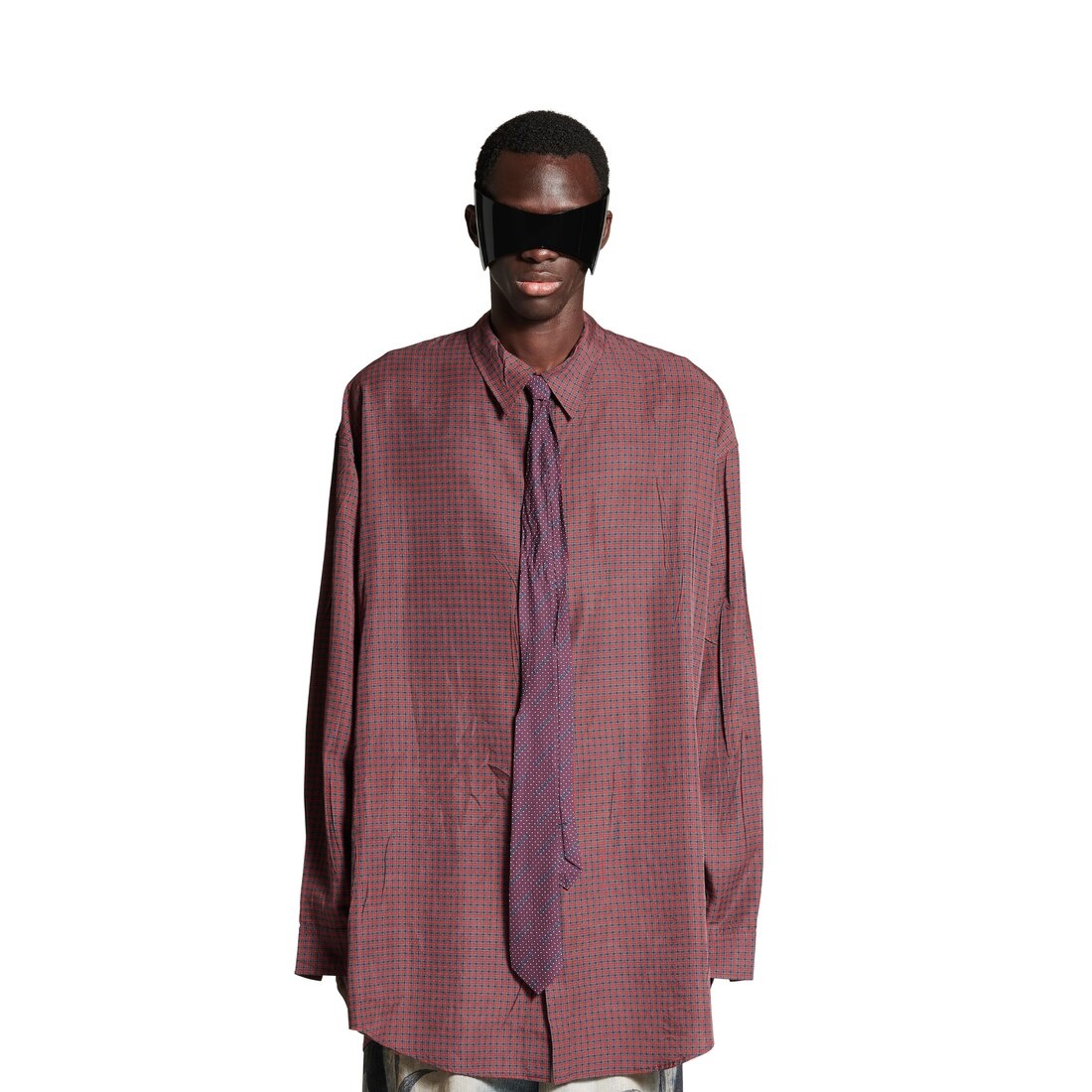 Men's Fluid Shirt in Red/grey - 5