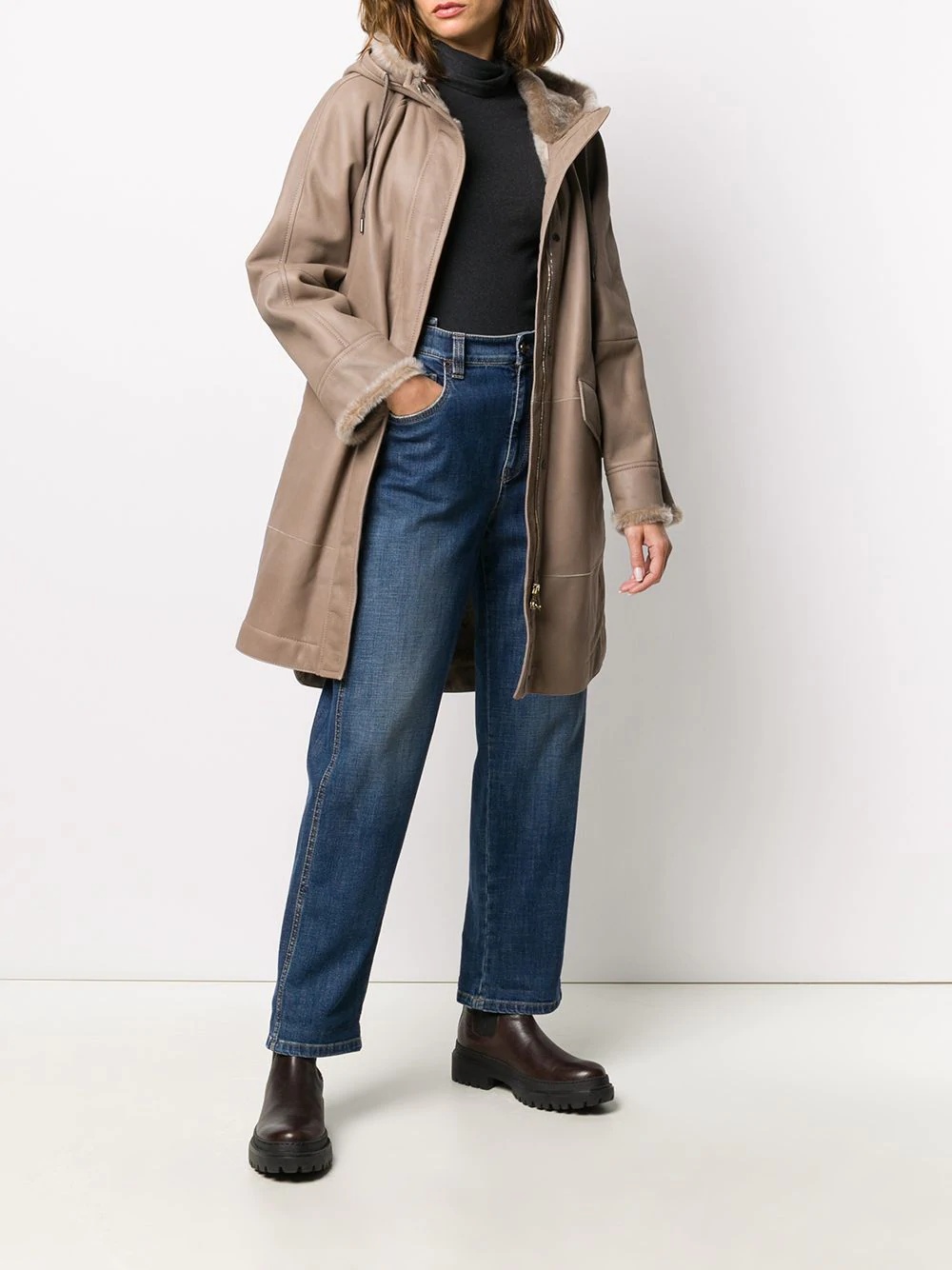 shearling-lined park coat - 2