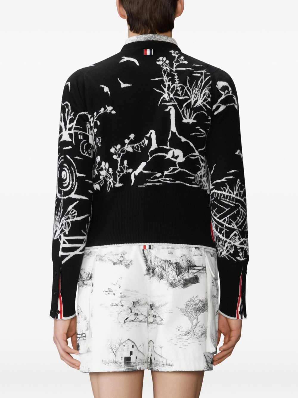 scenic intarsia cardigan - 4