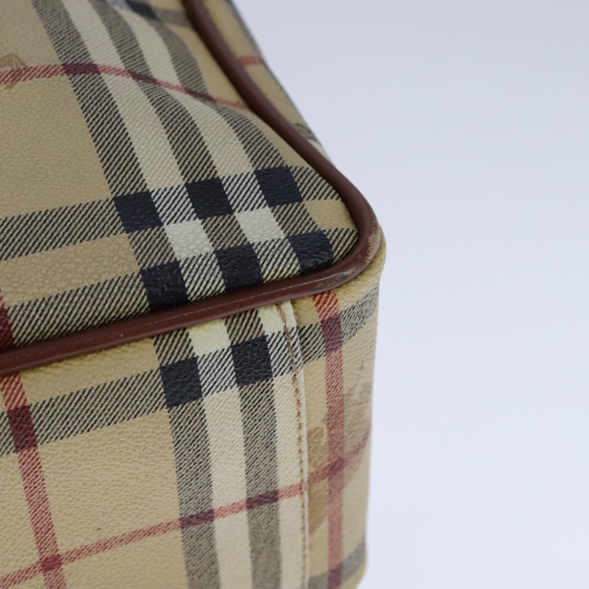 Burberry Nova Check Hand Bag Pvc Leather Beige - 11