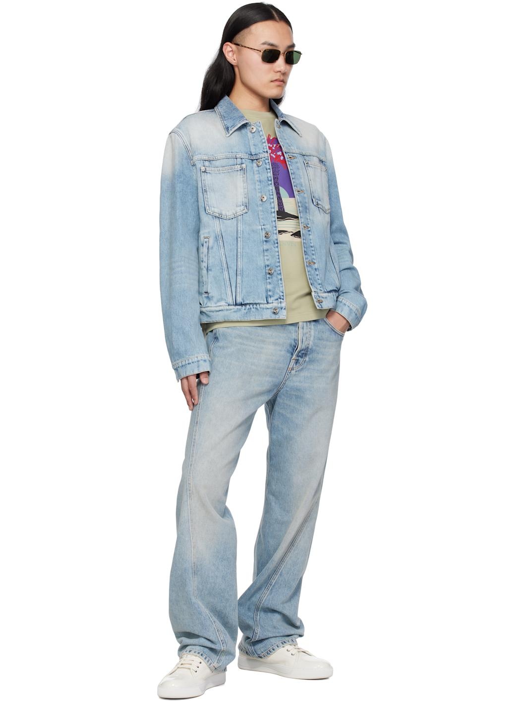 Blue Regular Denim Jacket - 4