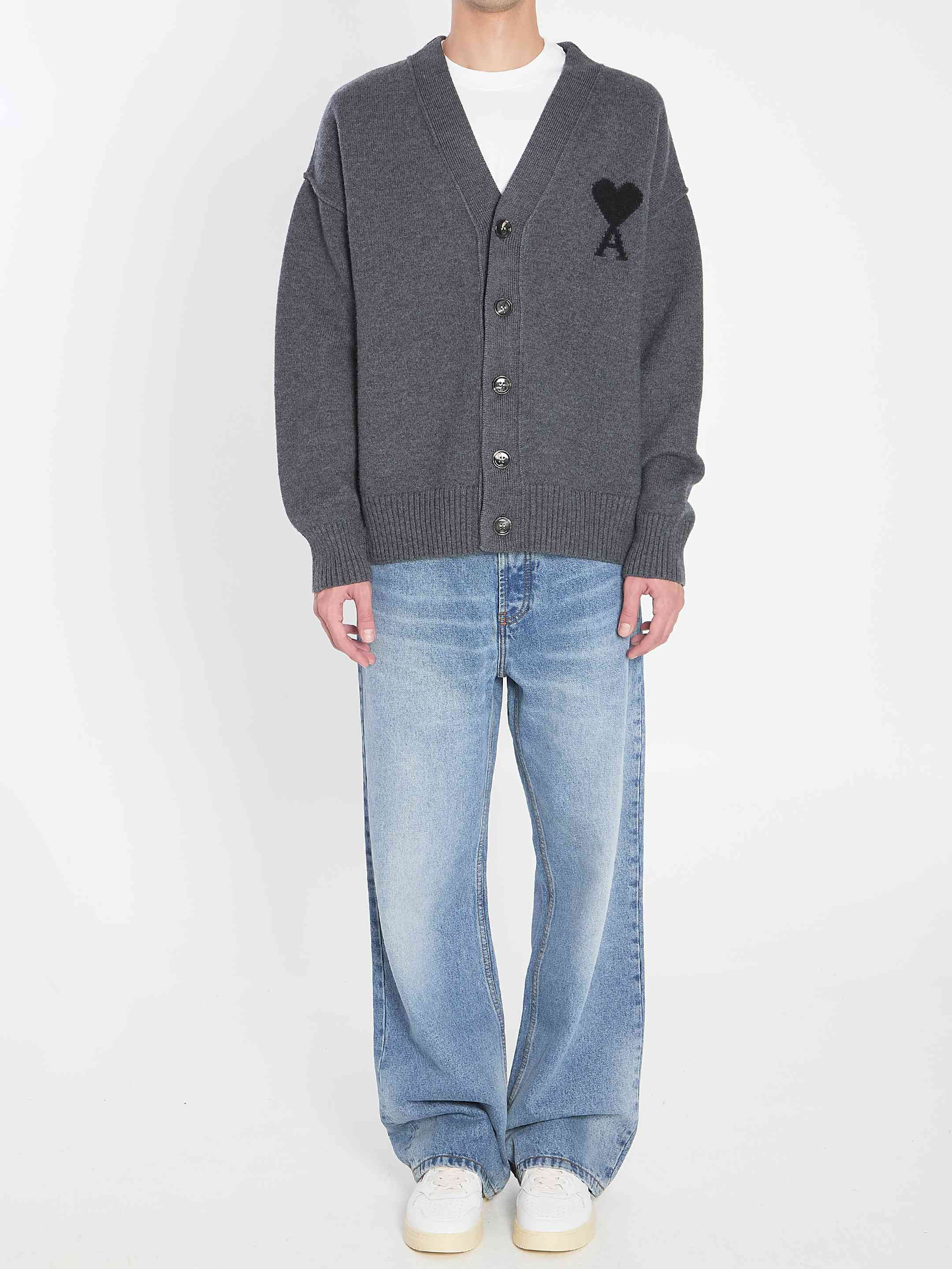 Ami Paris Men Ami De Coeur Cardigan - 5