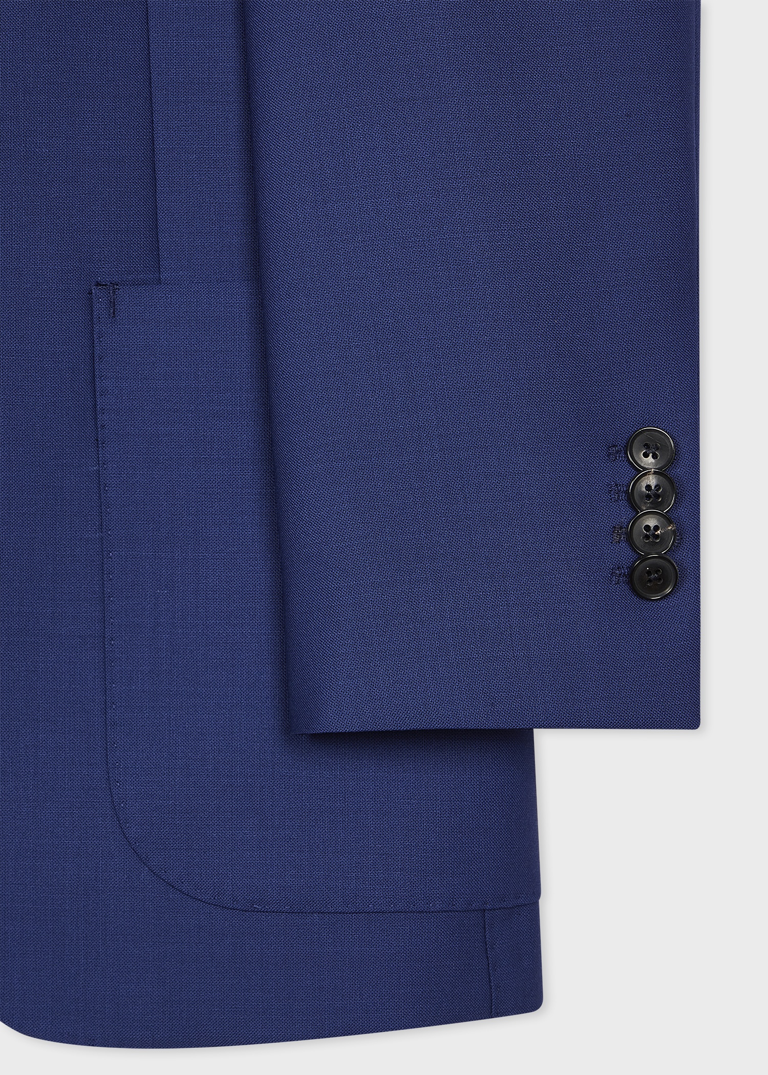 Indigo Fresco Wool Three Button Blazer - 4