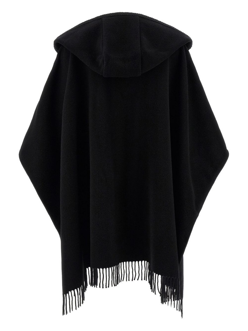 Moncler hooded fringed cape outlook