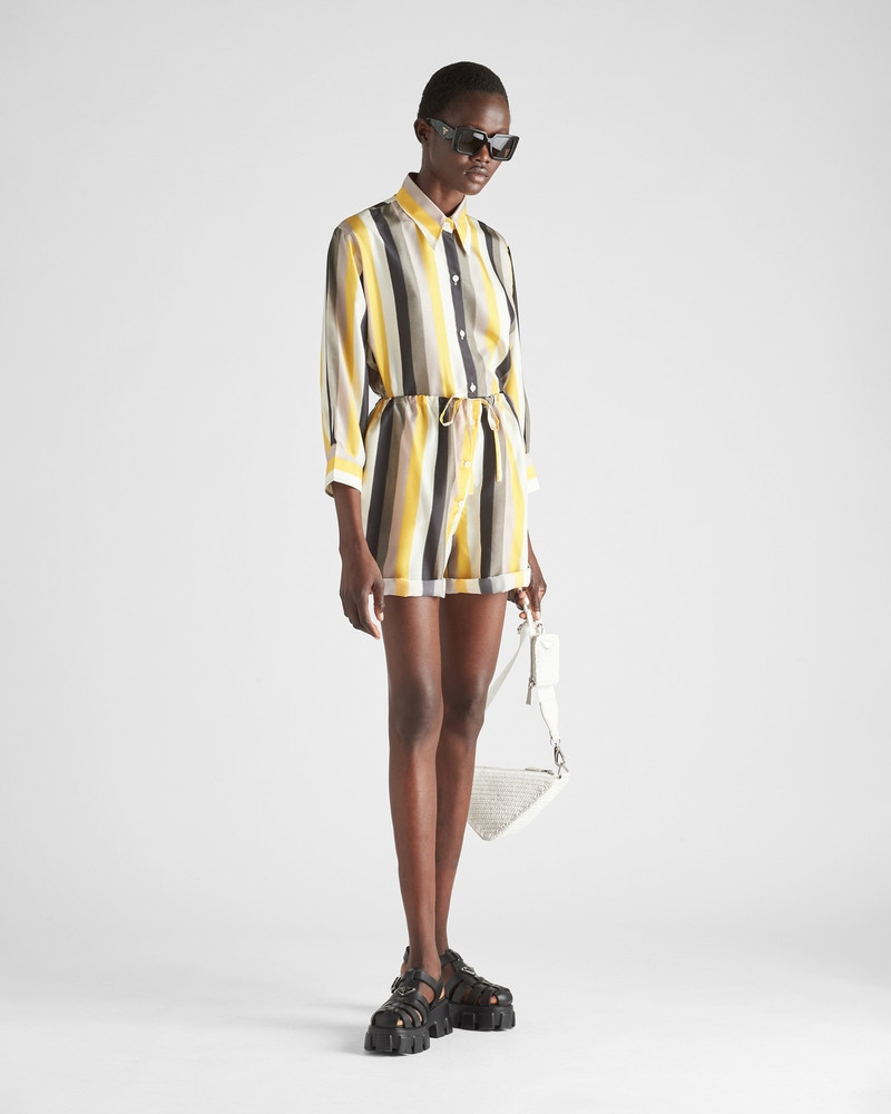 Prada Striped silk shorts outlook