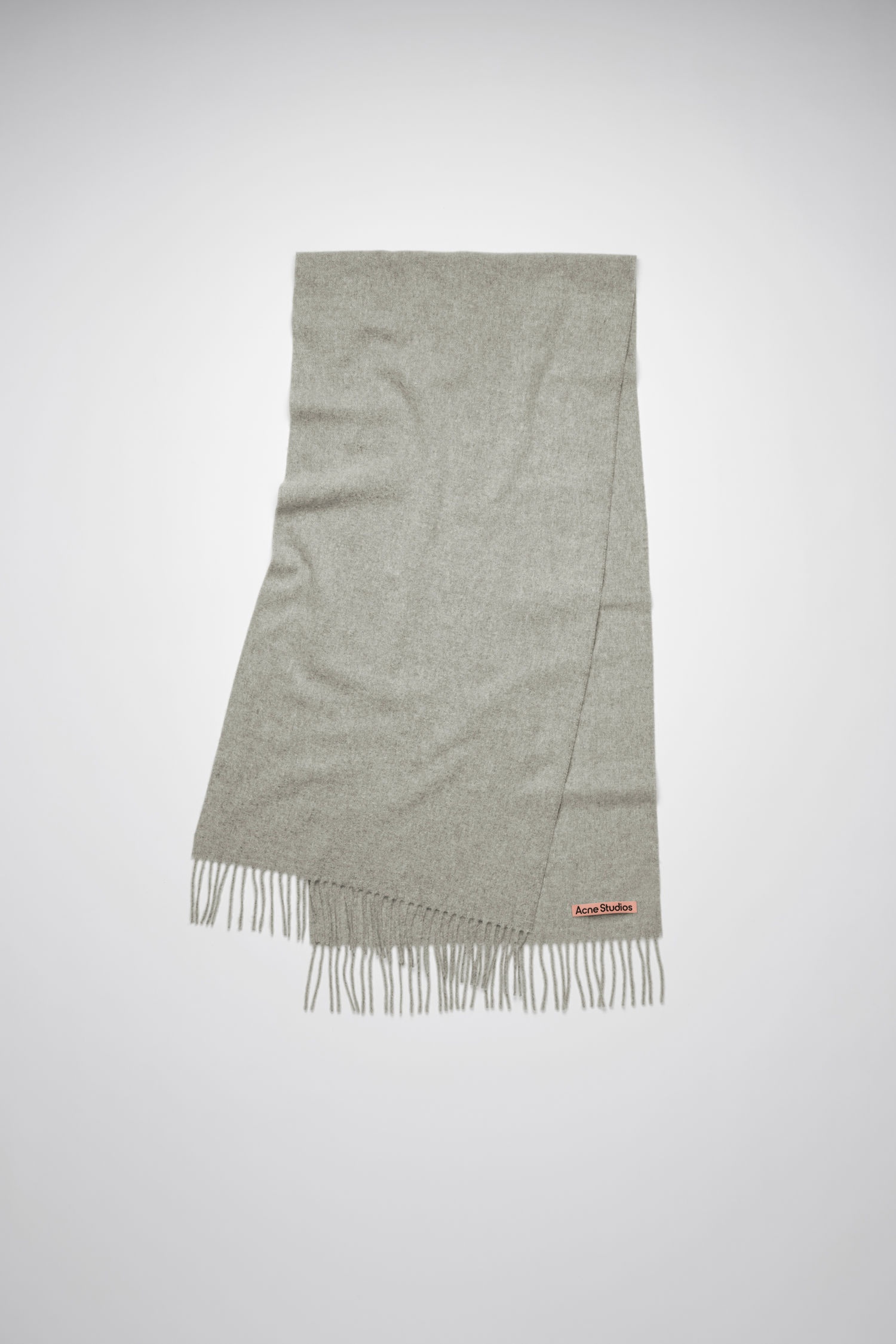 Narrow wool scarf light grey melange - 9