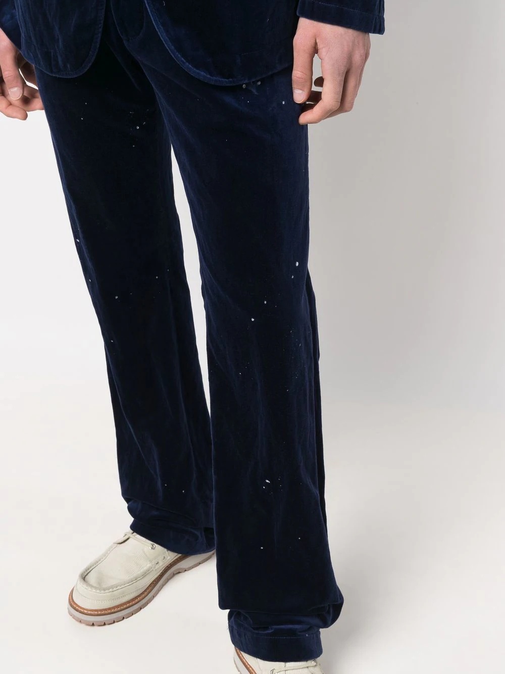 velvet-effect suit trousers - 5