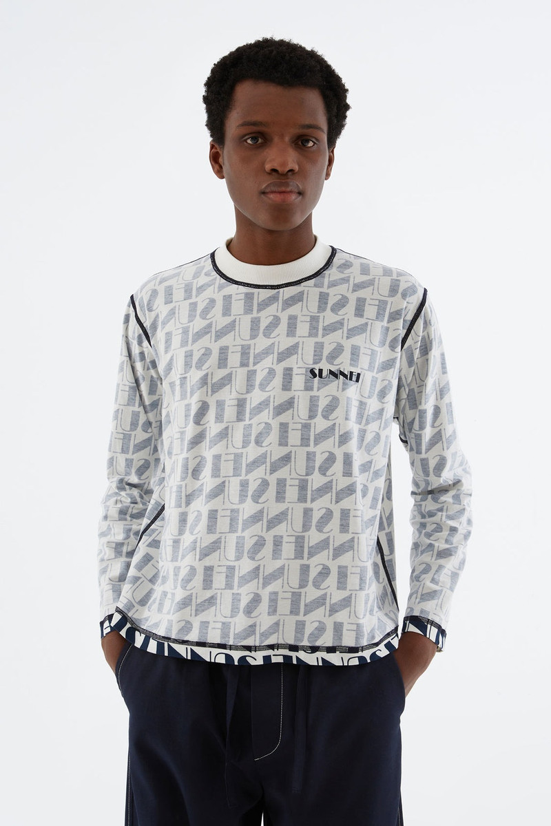 REVERSIBLE NAVY & WHITE LOGO LONG-SLEEVED T-SHIRT 1