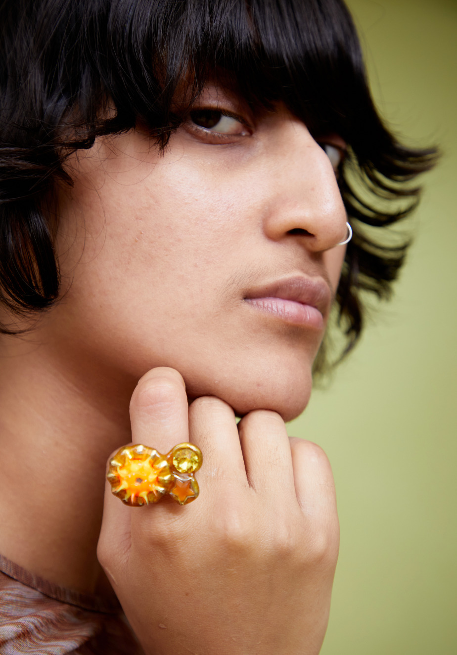 GOLD CANDY SPIKE RING - 2
