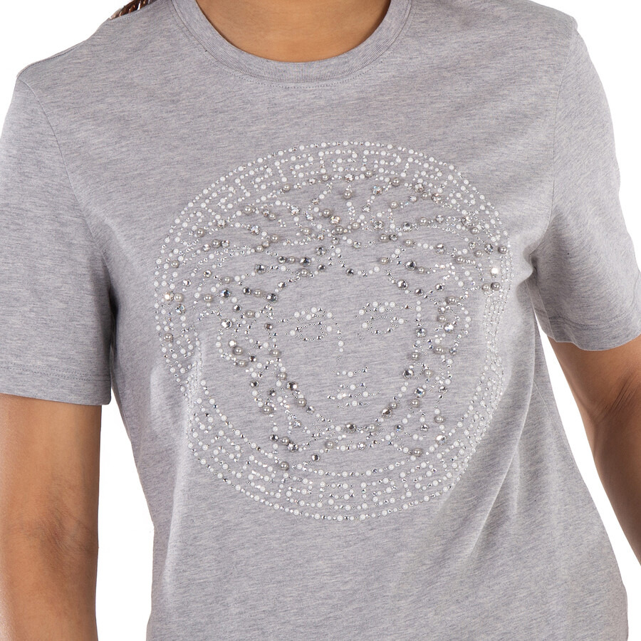 Versace Crystal Medusa Embellished T-Shirt - 4