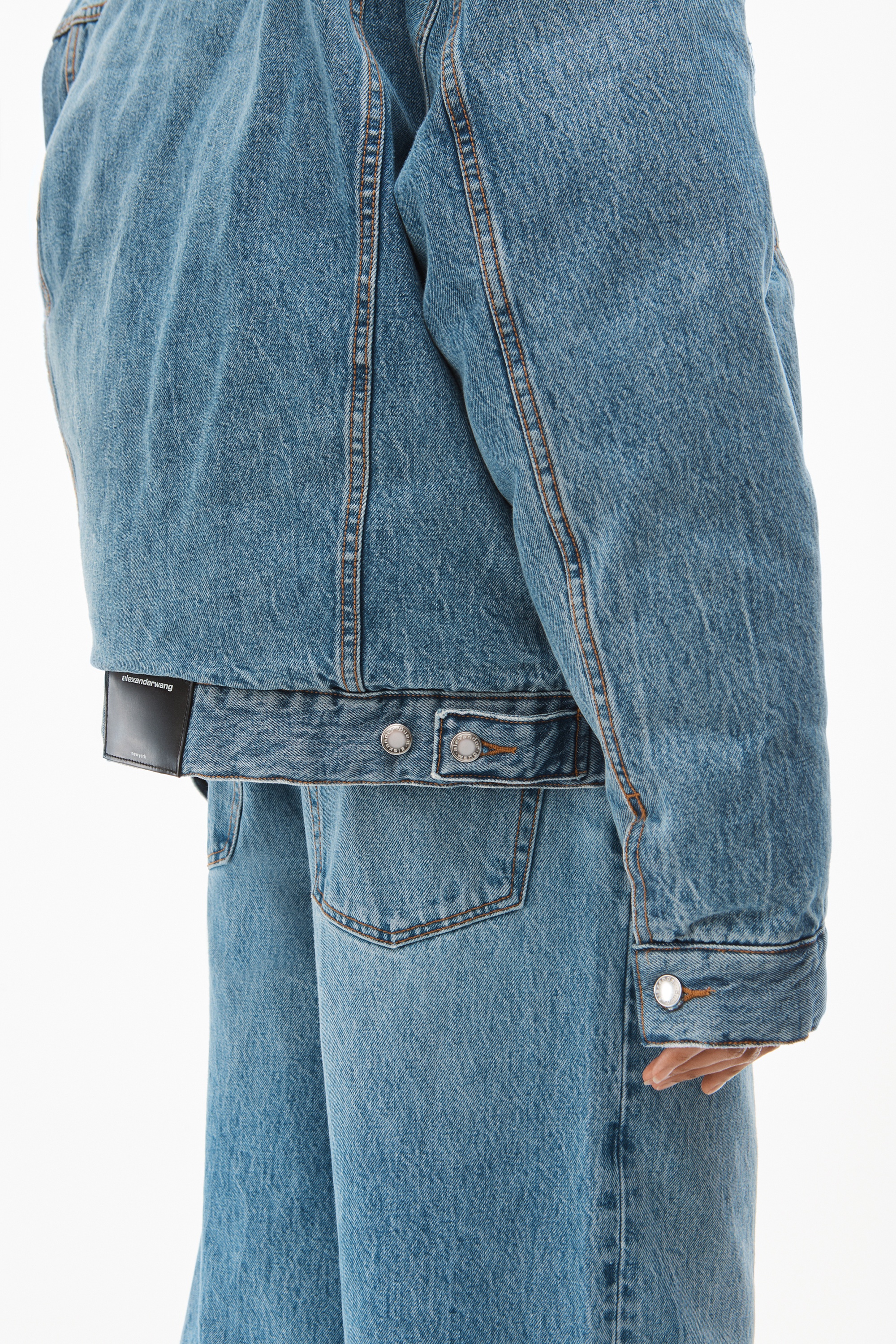 PADDED TRUCKER JACKET IN DENIM - 6