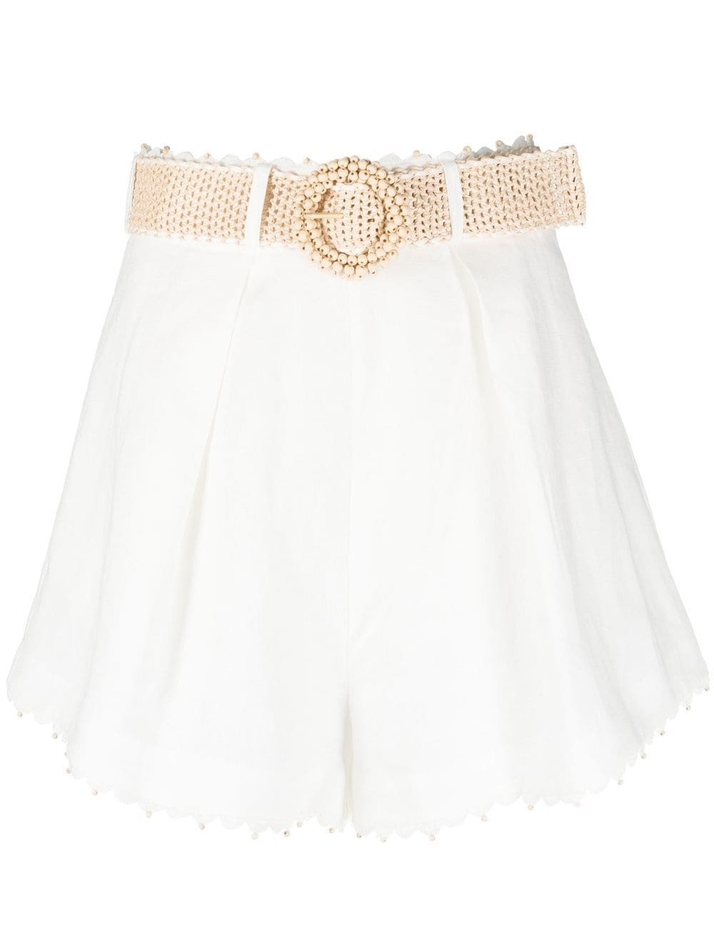 crochet-trimmed high-waisted shorts - 1