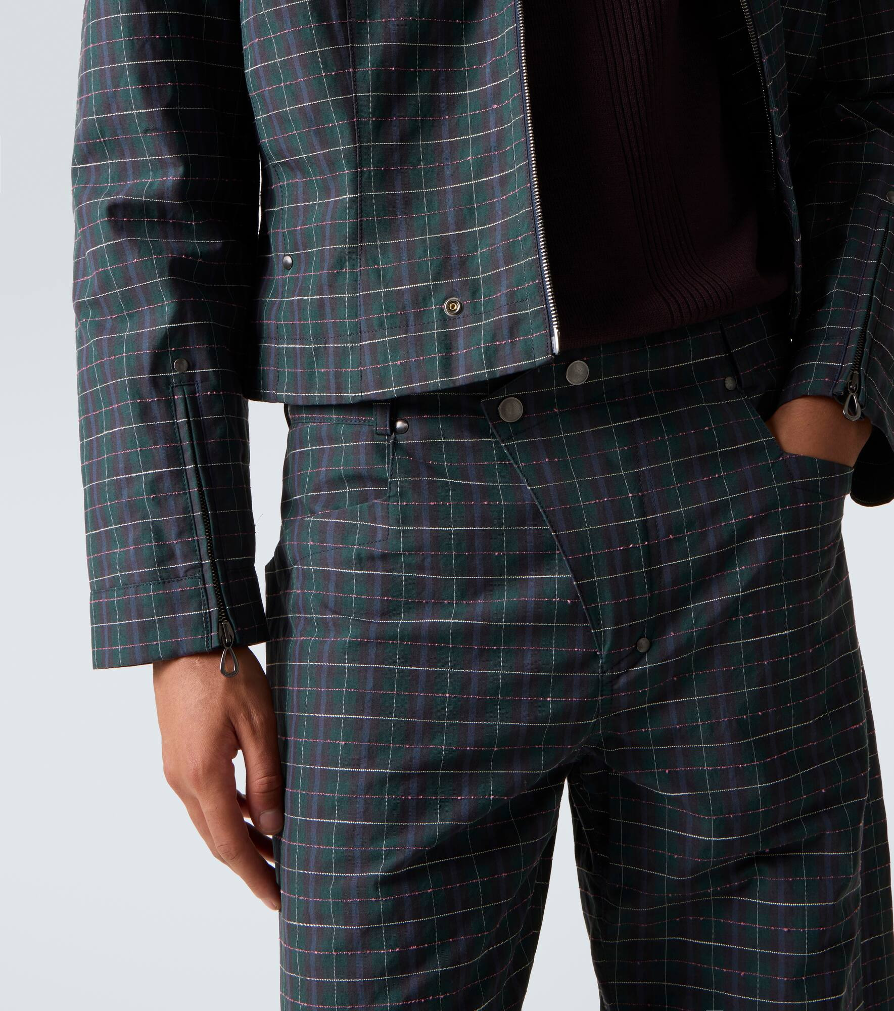 Kraner checked cotton-blend wide-leg pants - 5
