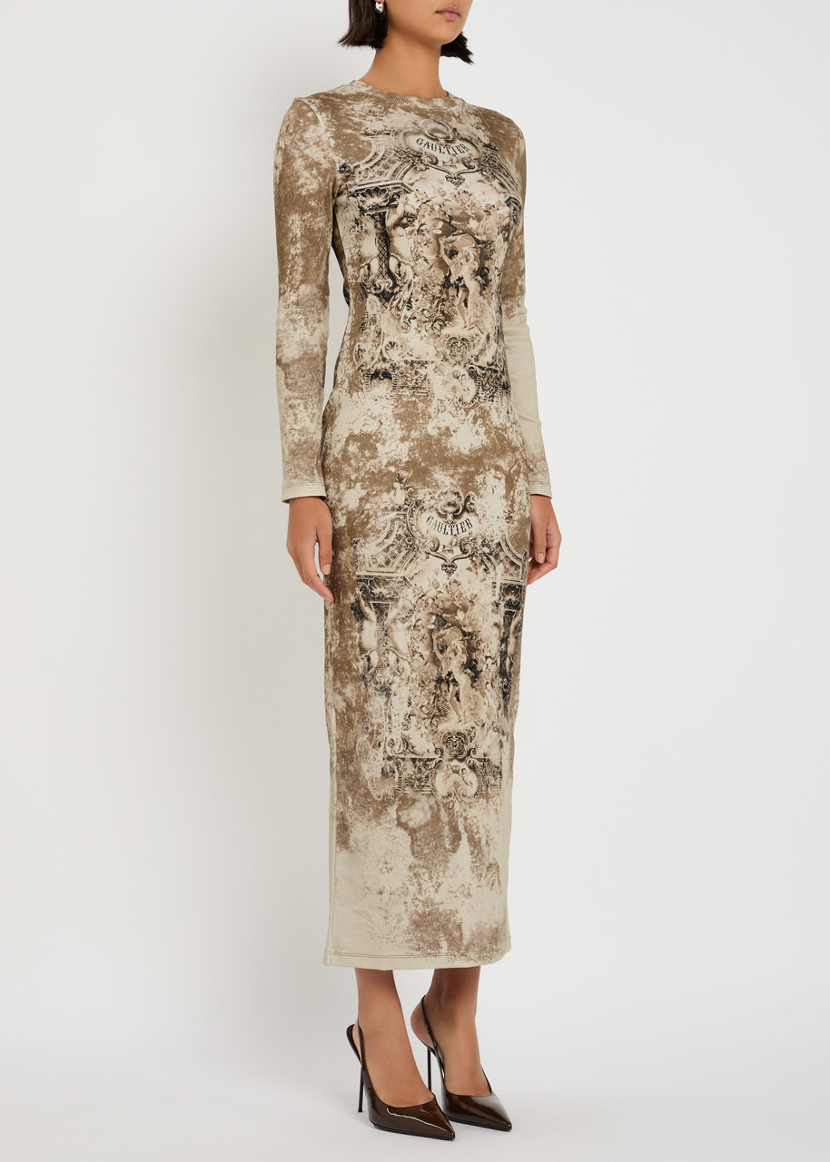 Jean Paul Gaultier Printed Ribbed Stretch-cotton Midi Dress - 2