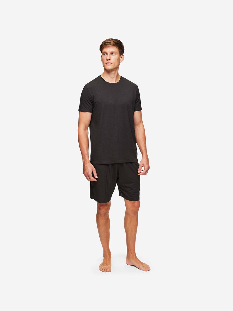 Men's T-Shirt London 9 Bird Print Micro Modal Black - 7