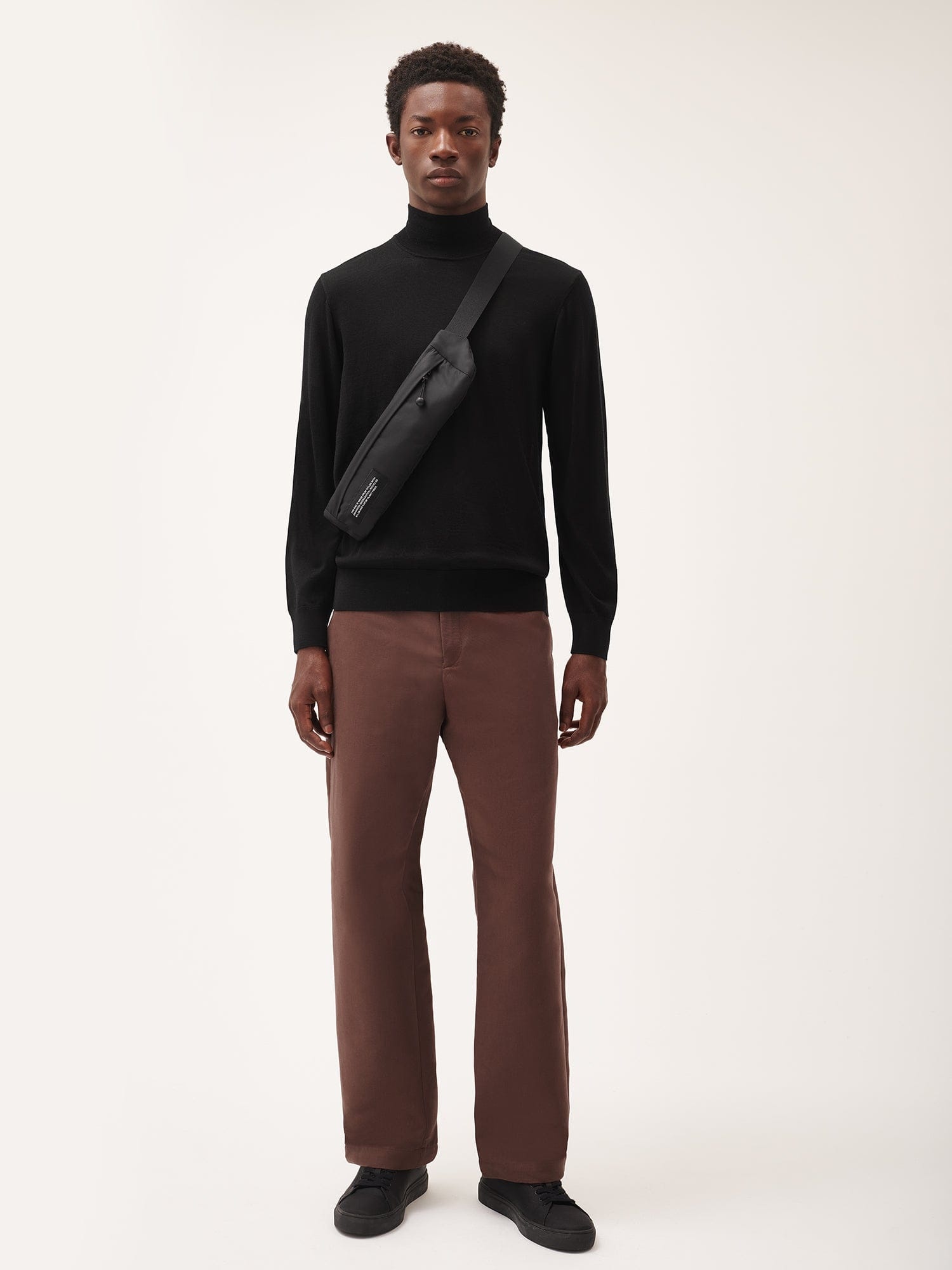 Men's Regenerative Merino Wool Turtleneck Sweater - Black - 5
