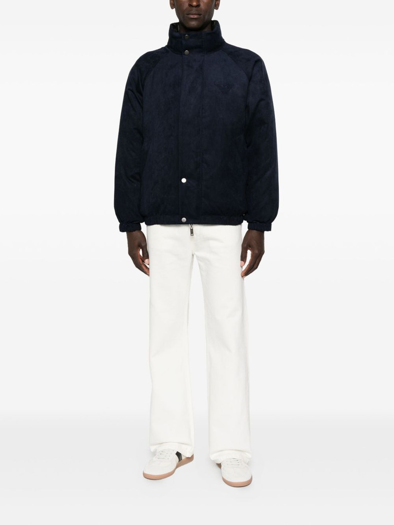 EMPORIO ARMANI tonal-logo press-studs jacket outlook