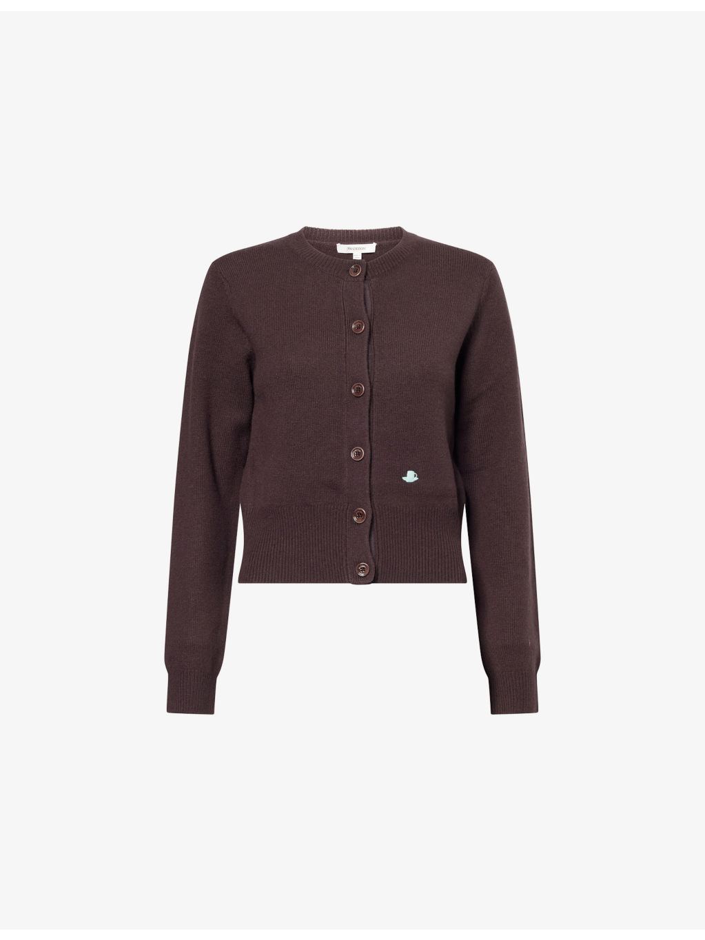 Regular-Fit Embroidered Wool Cardigan - 1