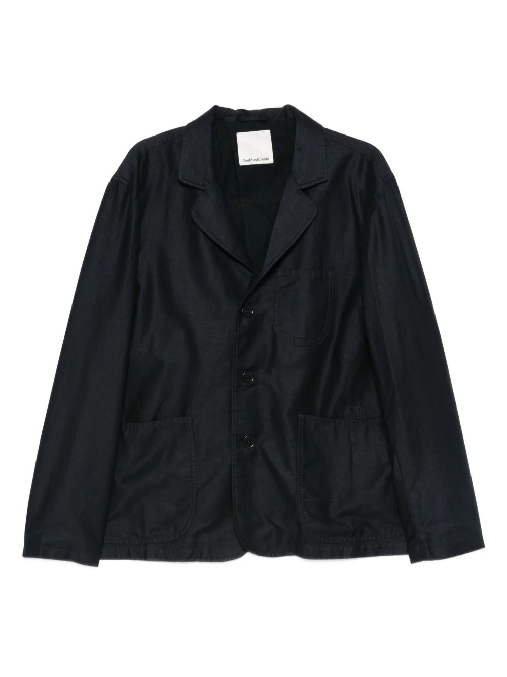 button-fastening patch-pocket blazer - 1