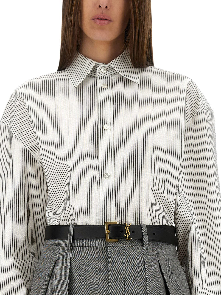 Saint Laurent Women Striped Cotton Shirt - 4