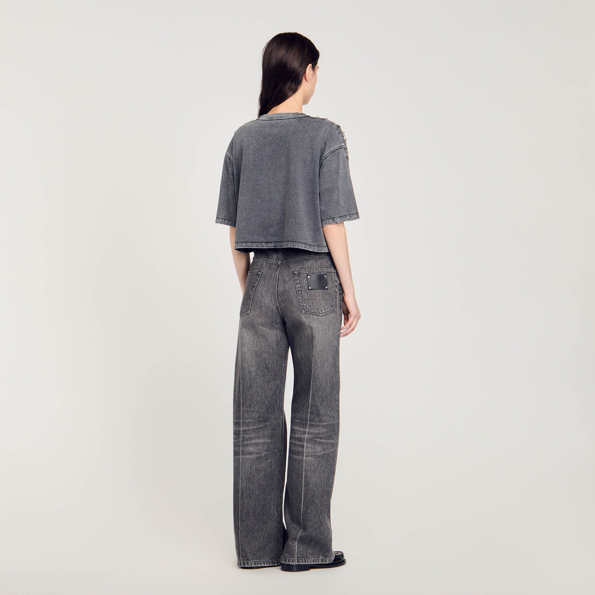 RHINESTONE CROPPED T-SHIRT - 6