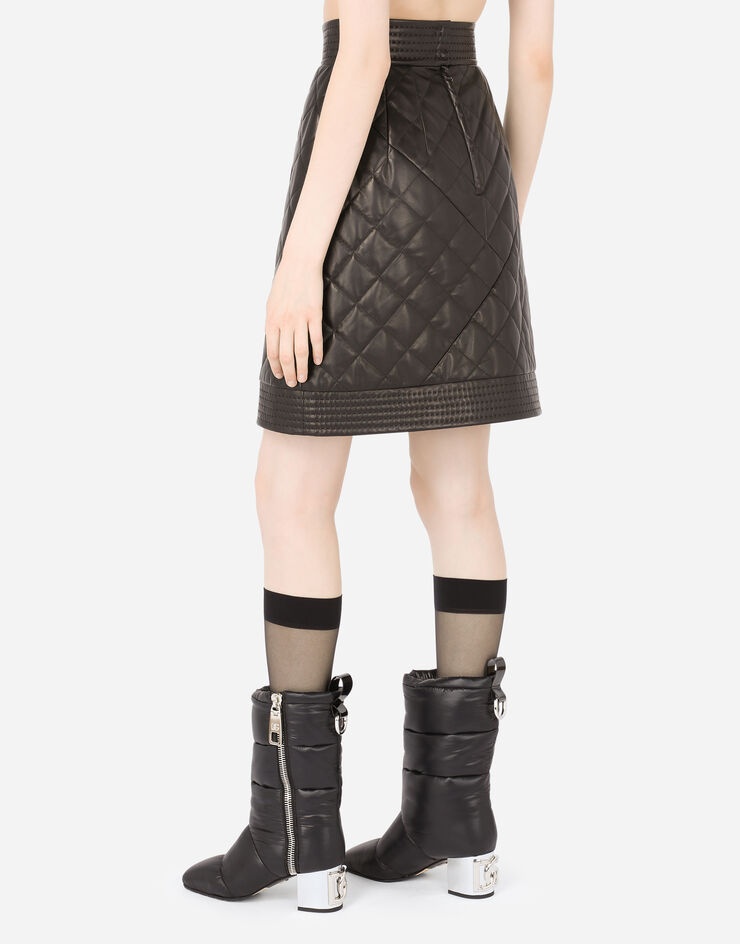 Quilted nylon ankle boots with DG Karol heel - 5