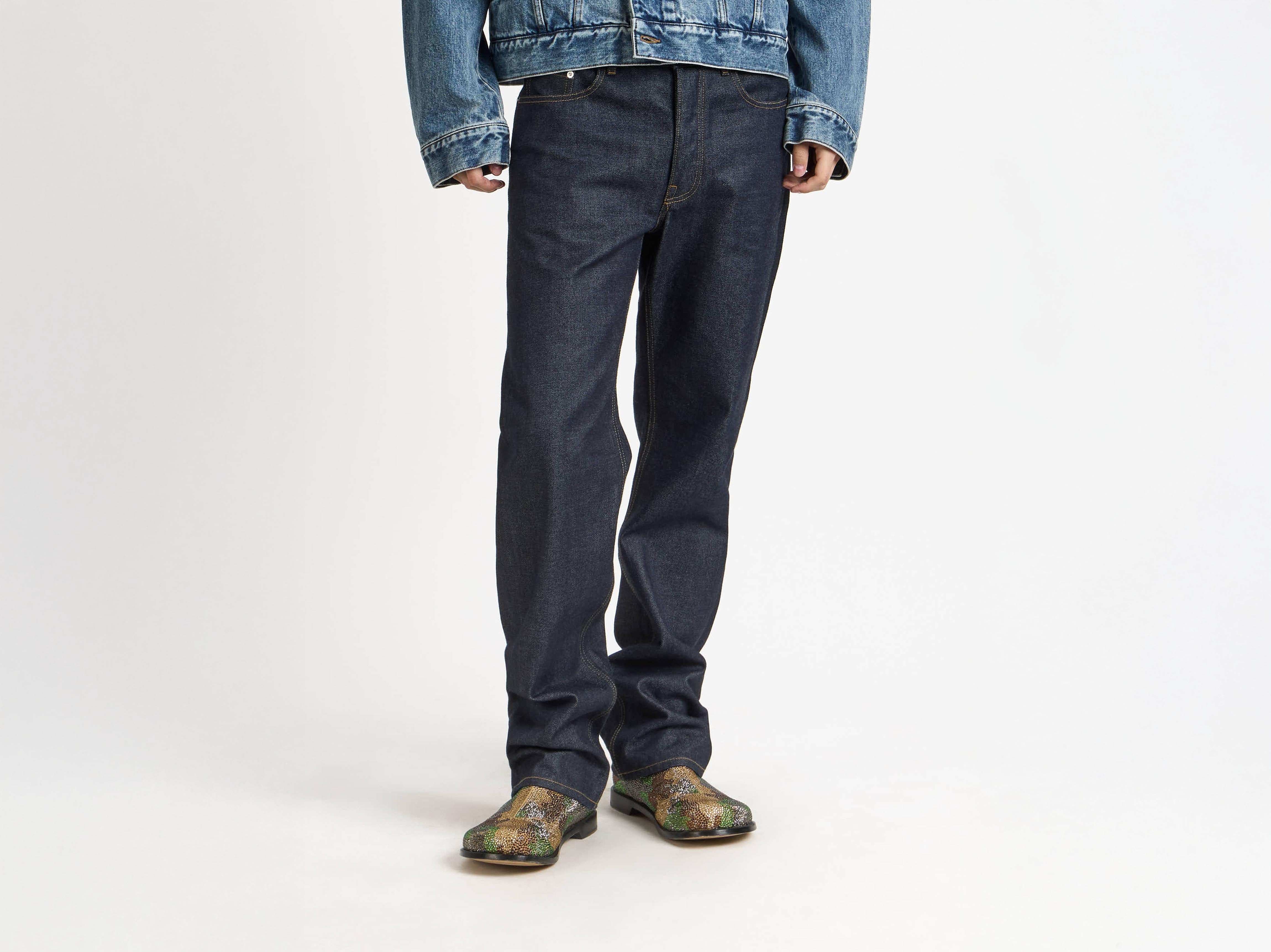 STRAIGHT LEG DENIM JEANS IN INDIGO - 3