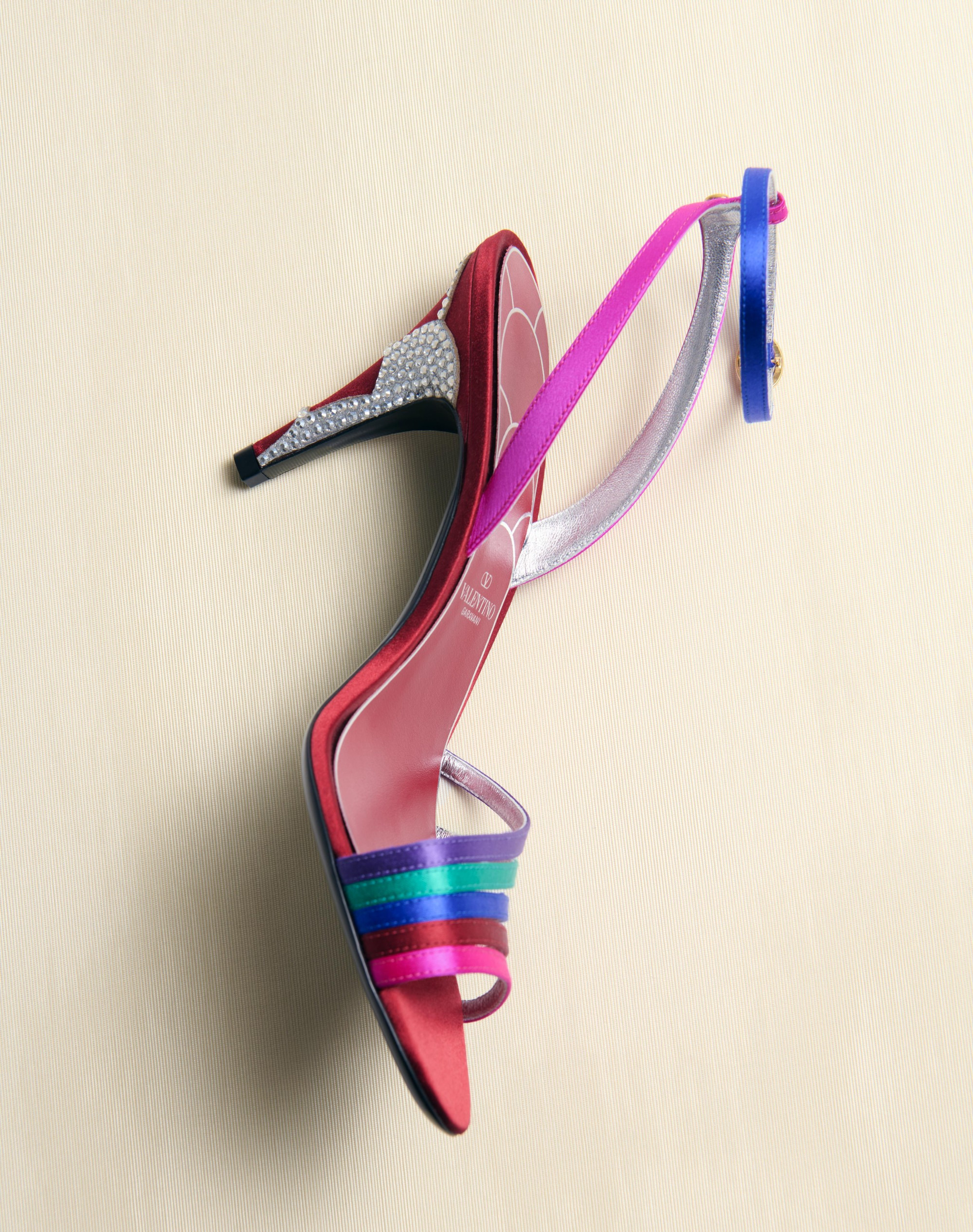 LADYCRUSH SATIN SANDAL WITH CRYSTALS 85MM - 9