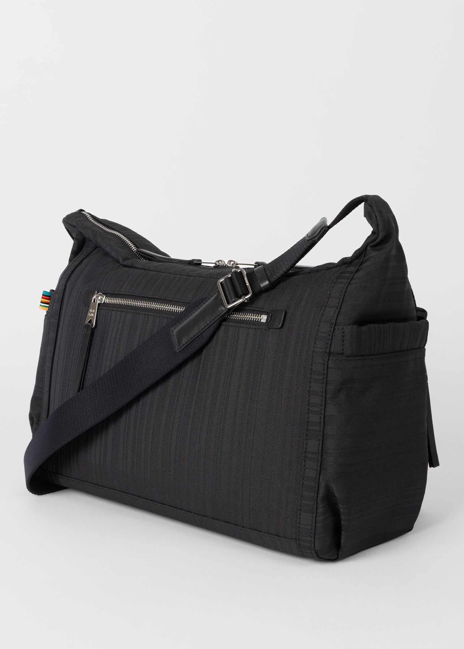 Black 'Shadow Stripe' Cross-Body Bag - 7