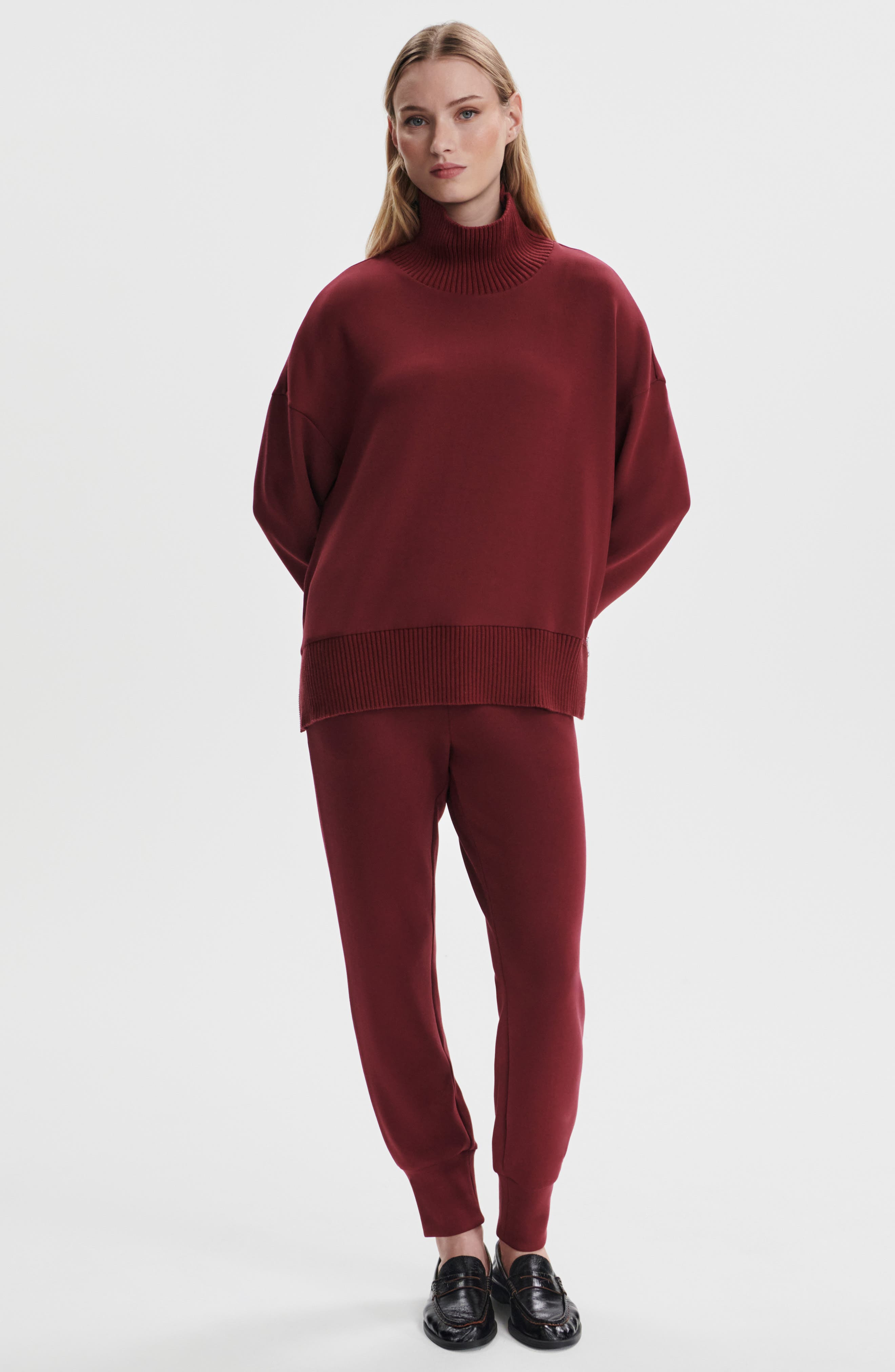 Varley Barker Turtleneck Sweatshirt in New Maroon at Nordstrom - 5