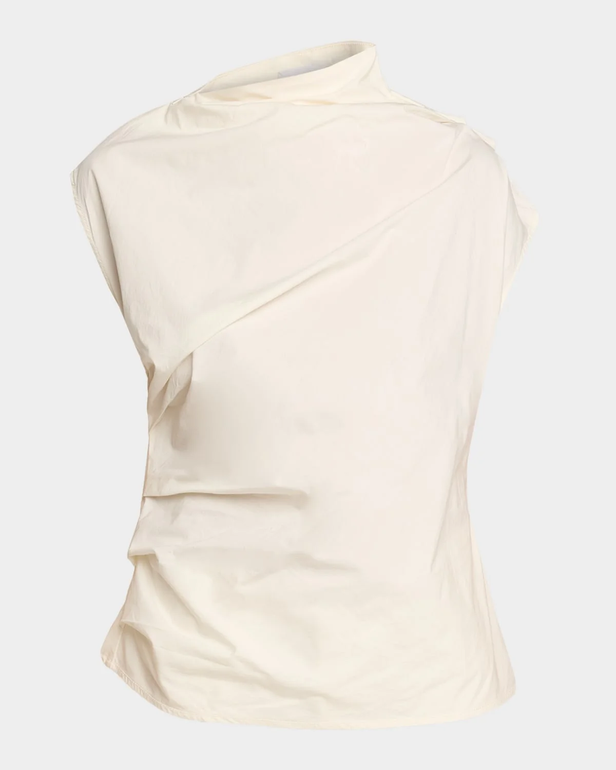 Ruched Asymmetric Cotton Blouse - 1