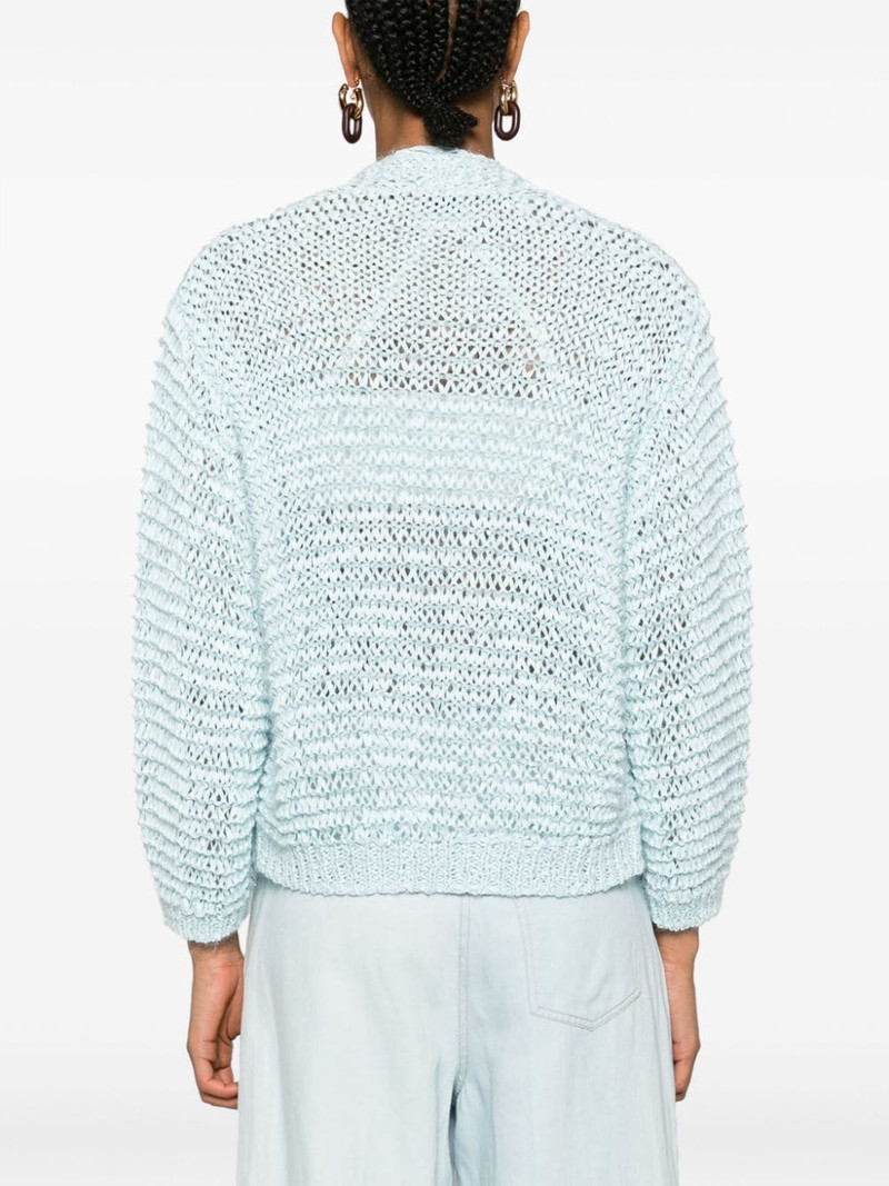 open-knit open front cardigan 4