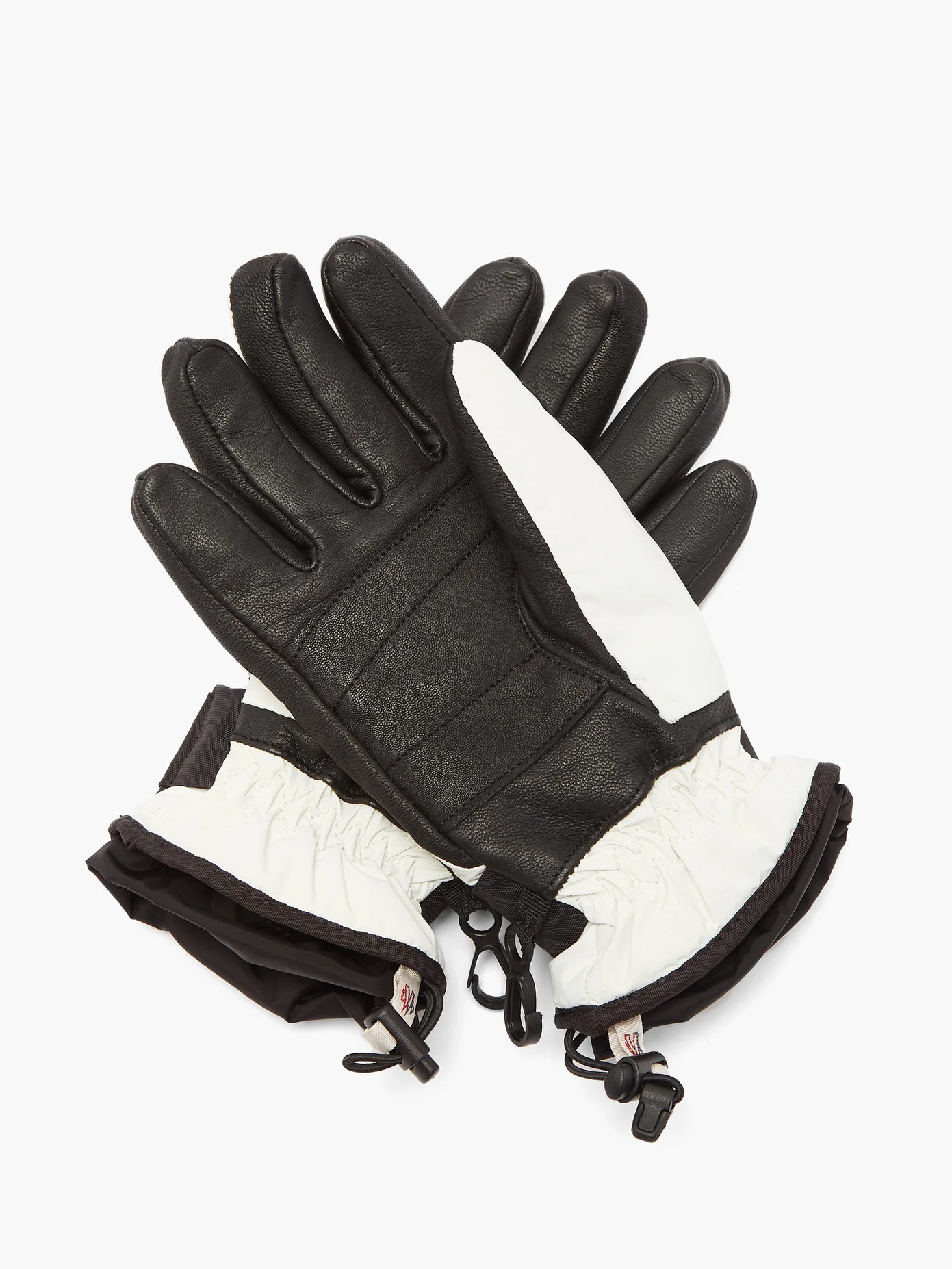 Logo-patch shell and leather gloves - 3