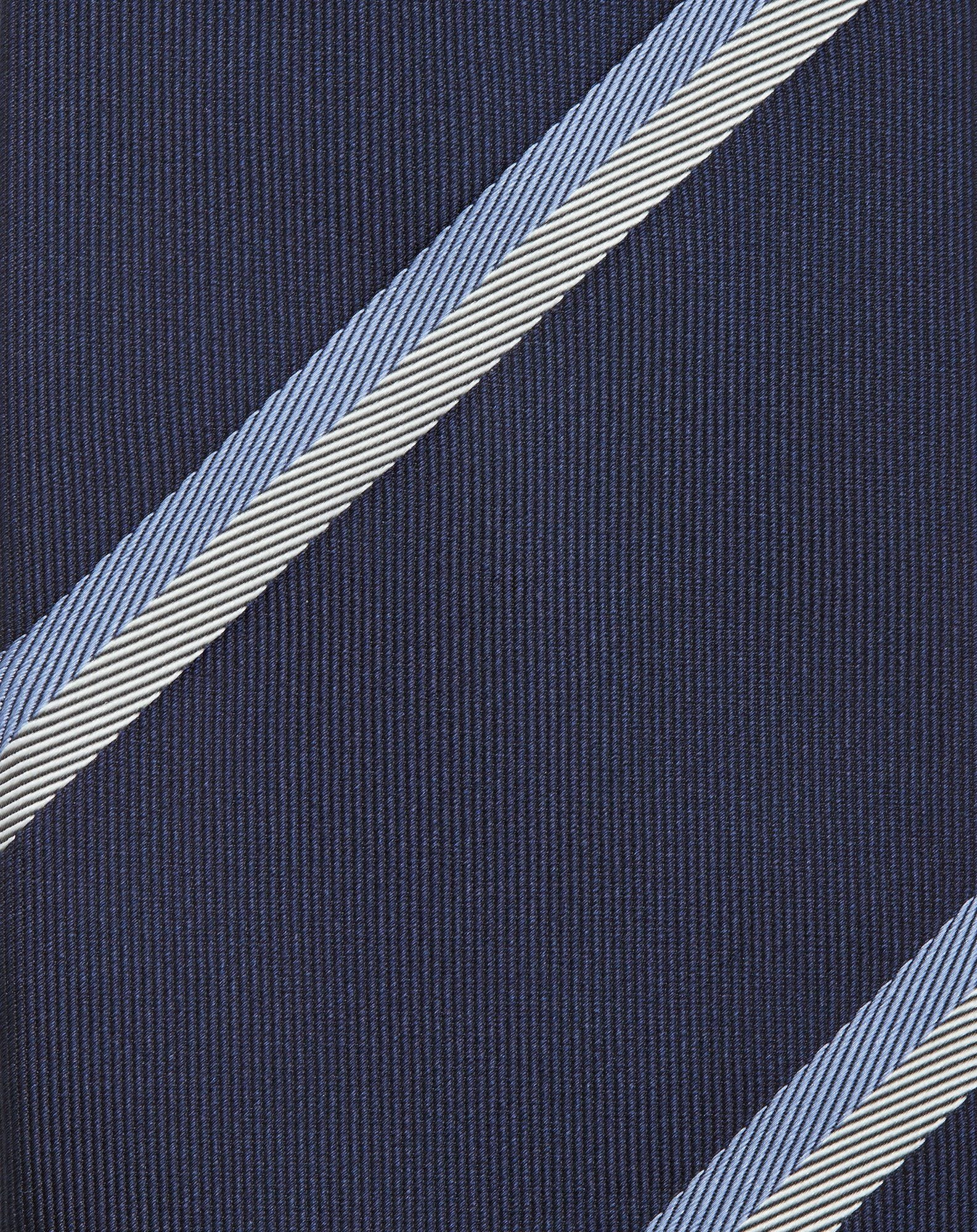 Blue regimental jacquard silk tie - 4