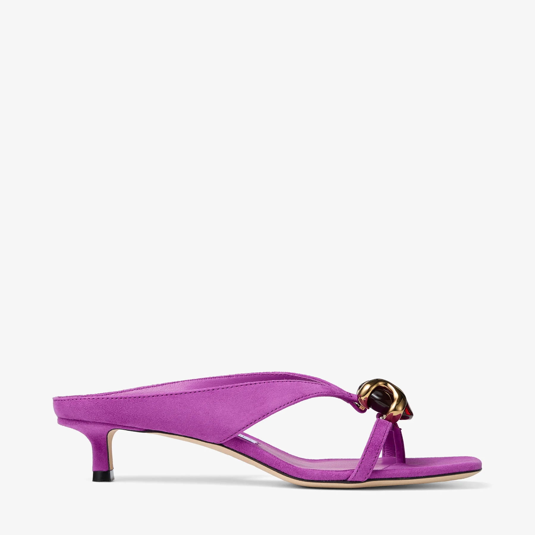 Emeri Stone 35 Violet Orchid and Dark Amber Suede Sandals - 1