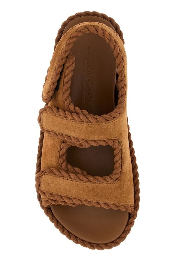 サンダル・ミュール BOTTEGA VENETA CARAMEL SUEDE JACK SANDALS Bottega Veneta Caramel suede Jack sandals | gebnegozionline