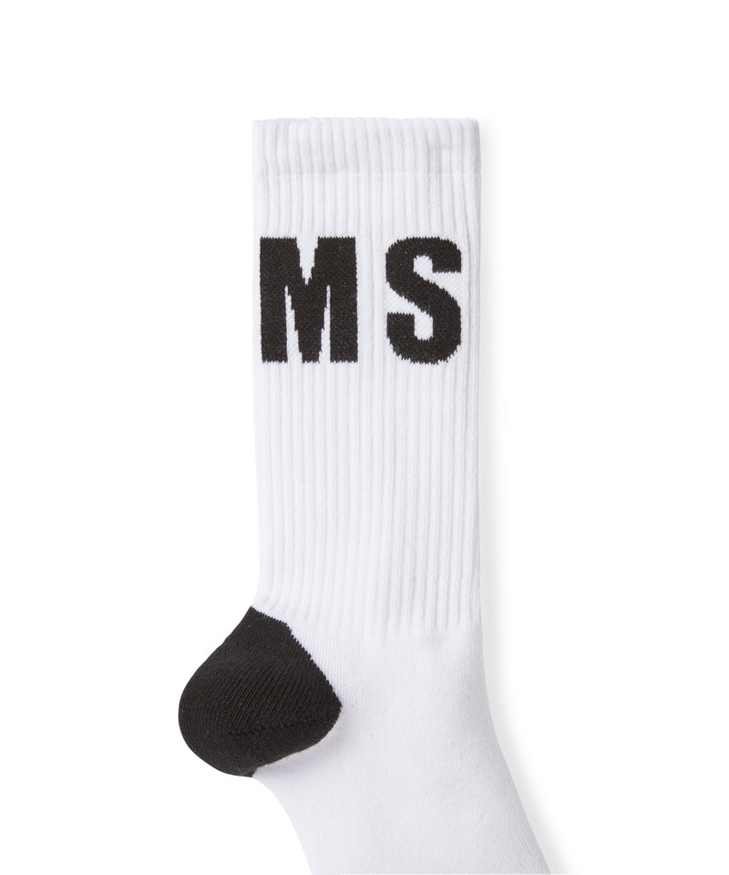 MSGM Solid color cotton socks with MSGM logo outlook