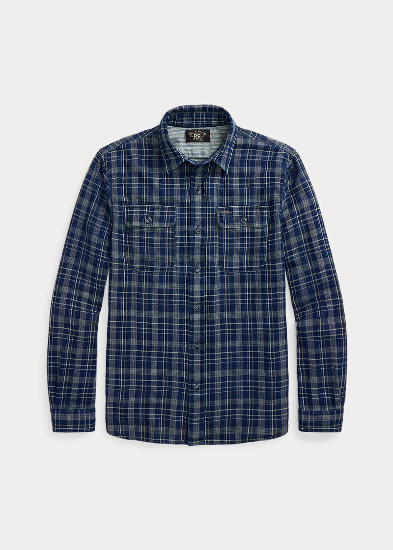 Indigo Plaid Double-Faced Workshirt - 1