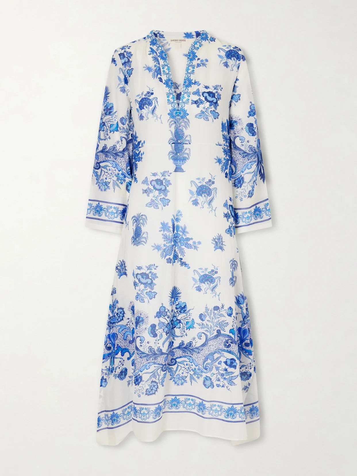 Giada Floral-print Cotton-voile Kaftan - 1
