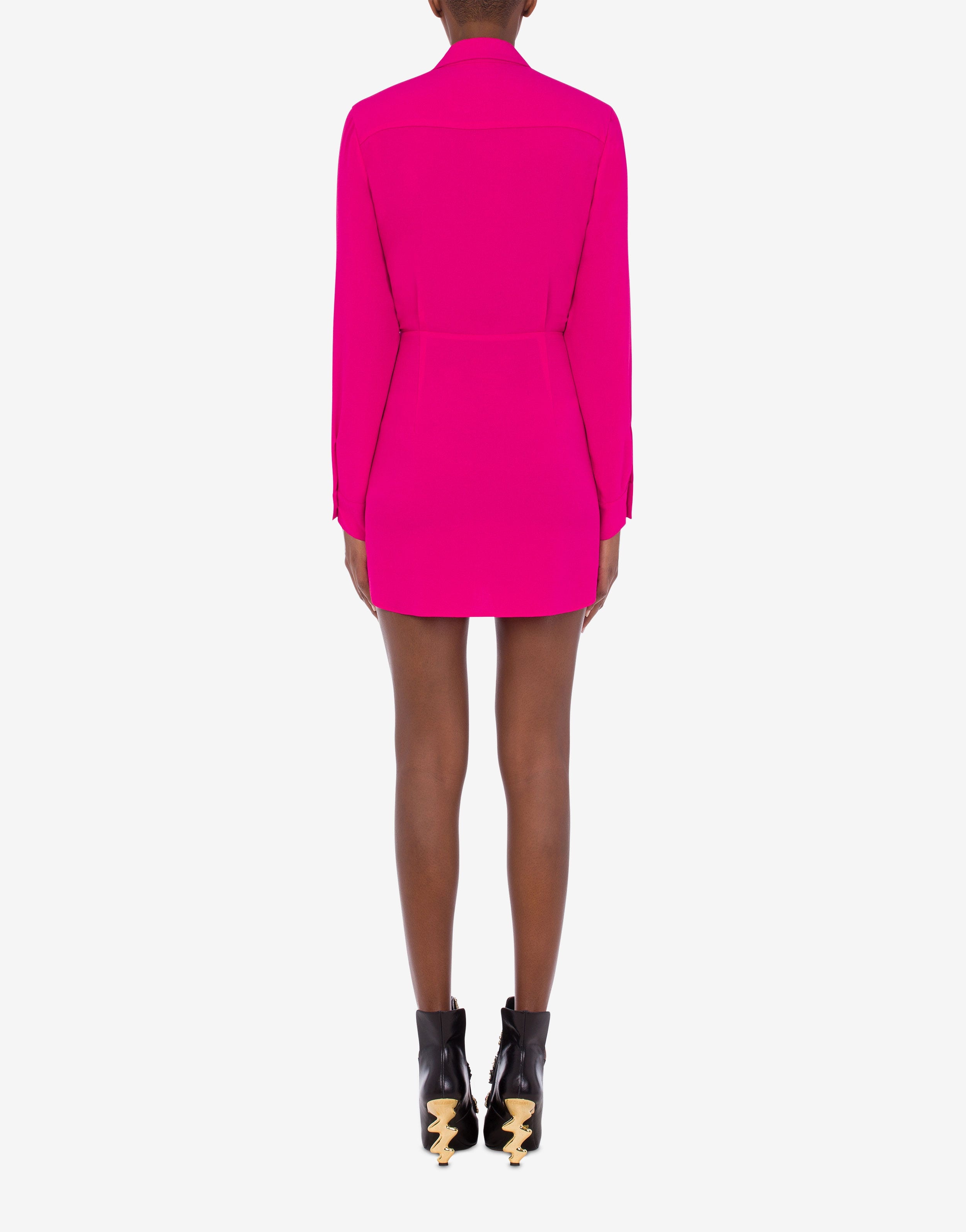 JEWEL FLOWER ENVERS SATIN DRESS - 3