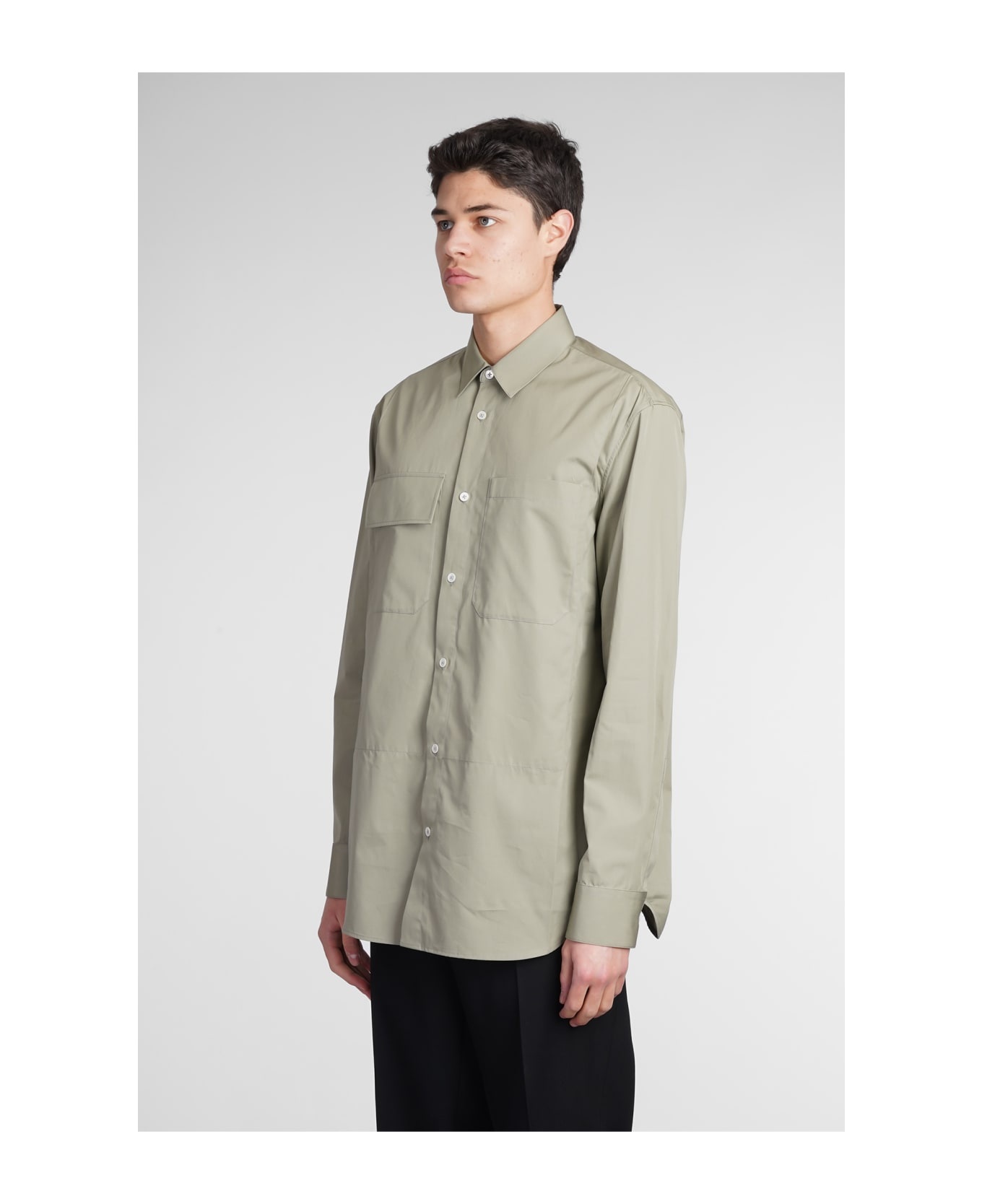 Shirt In Khaki Cotton - 4