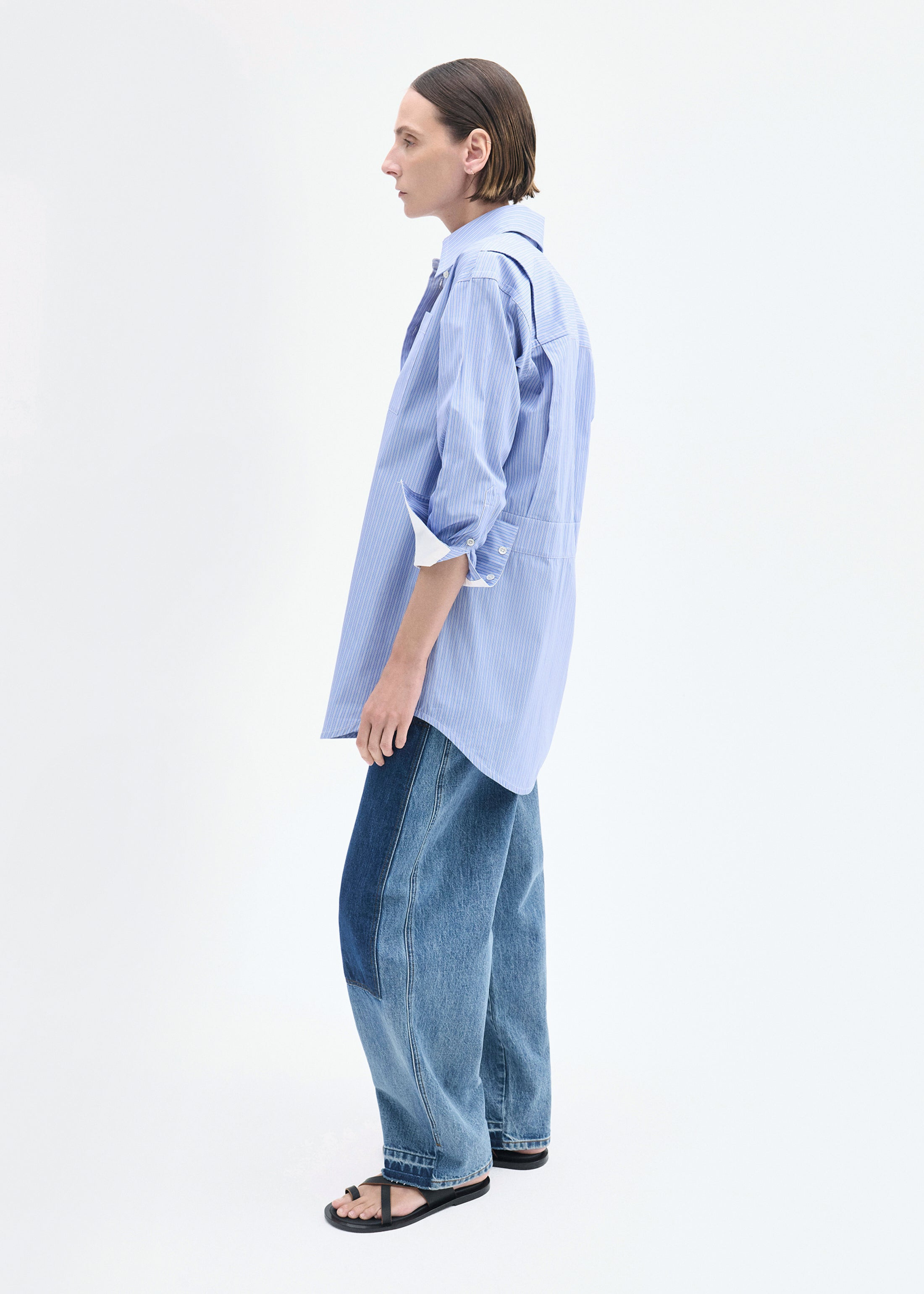 Tunic Button Down Shirt in Cotton - 3