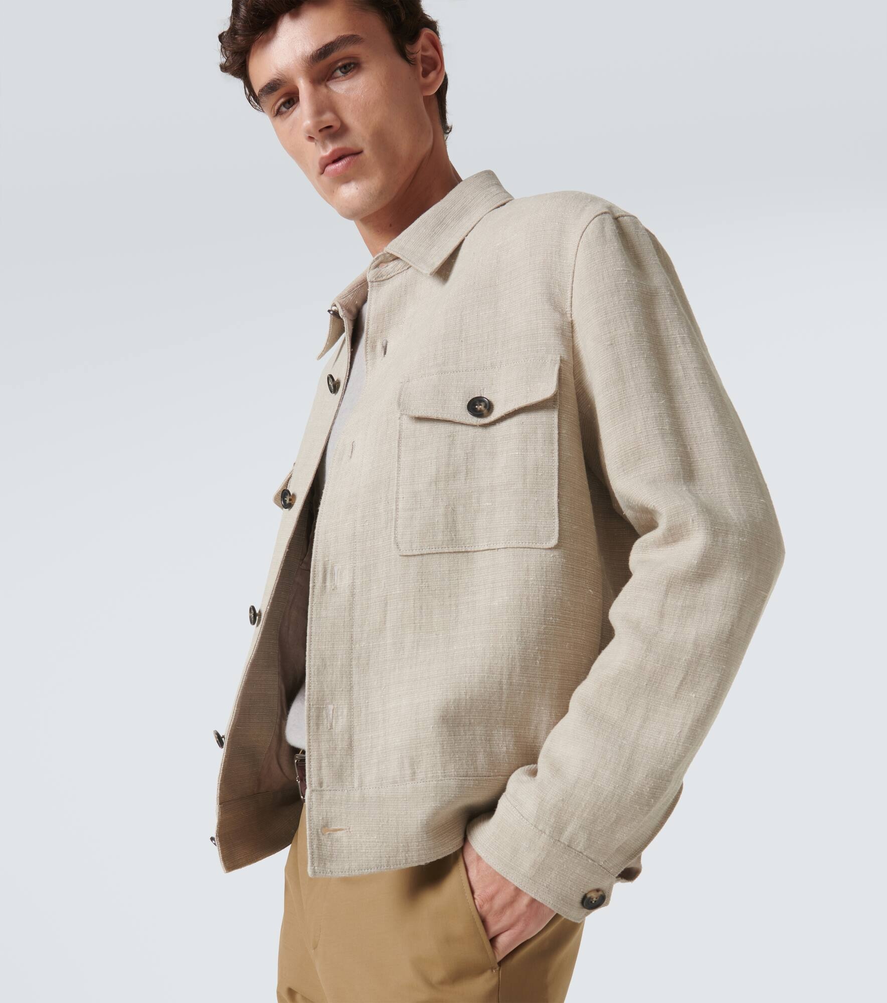 Clem flax and silk blouson - 5