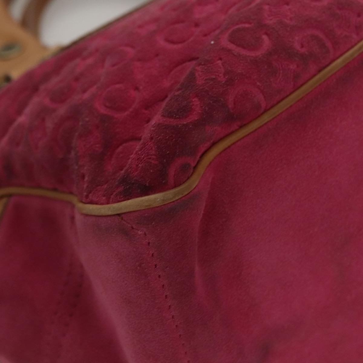 CELINE C Macadam Canvas Boogie Bag Hand Bag Pink - 15