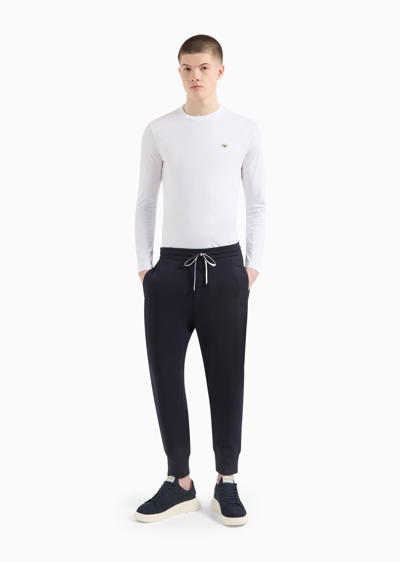 Supima jersey jumper with micro logo patch - 4