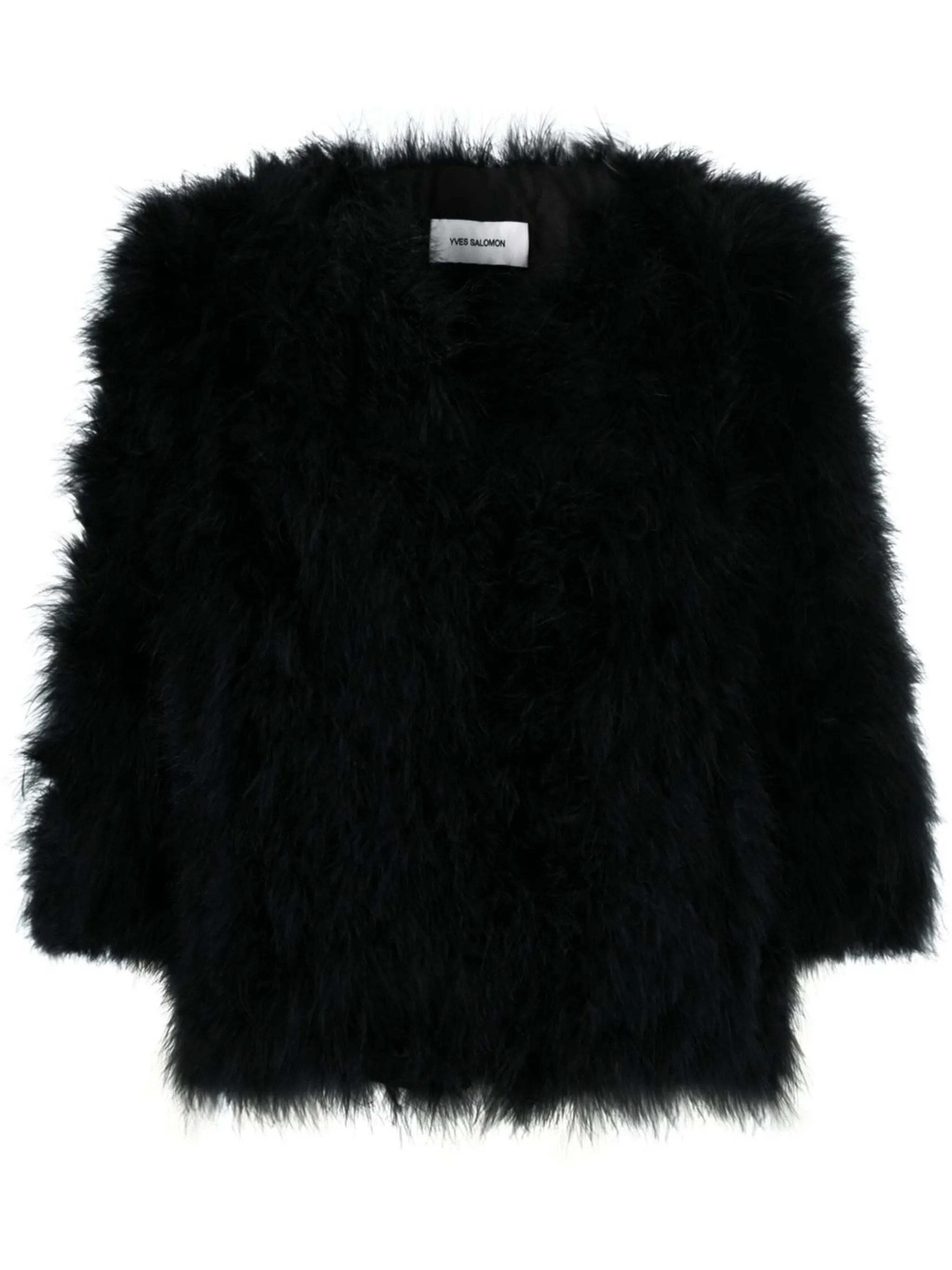 Yves Salomon Single-breasted Feather Jacket - 1