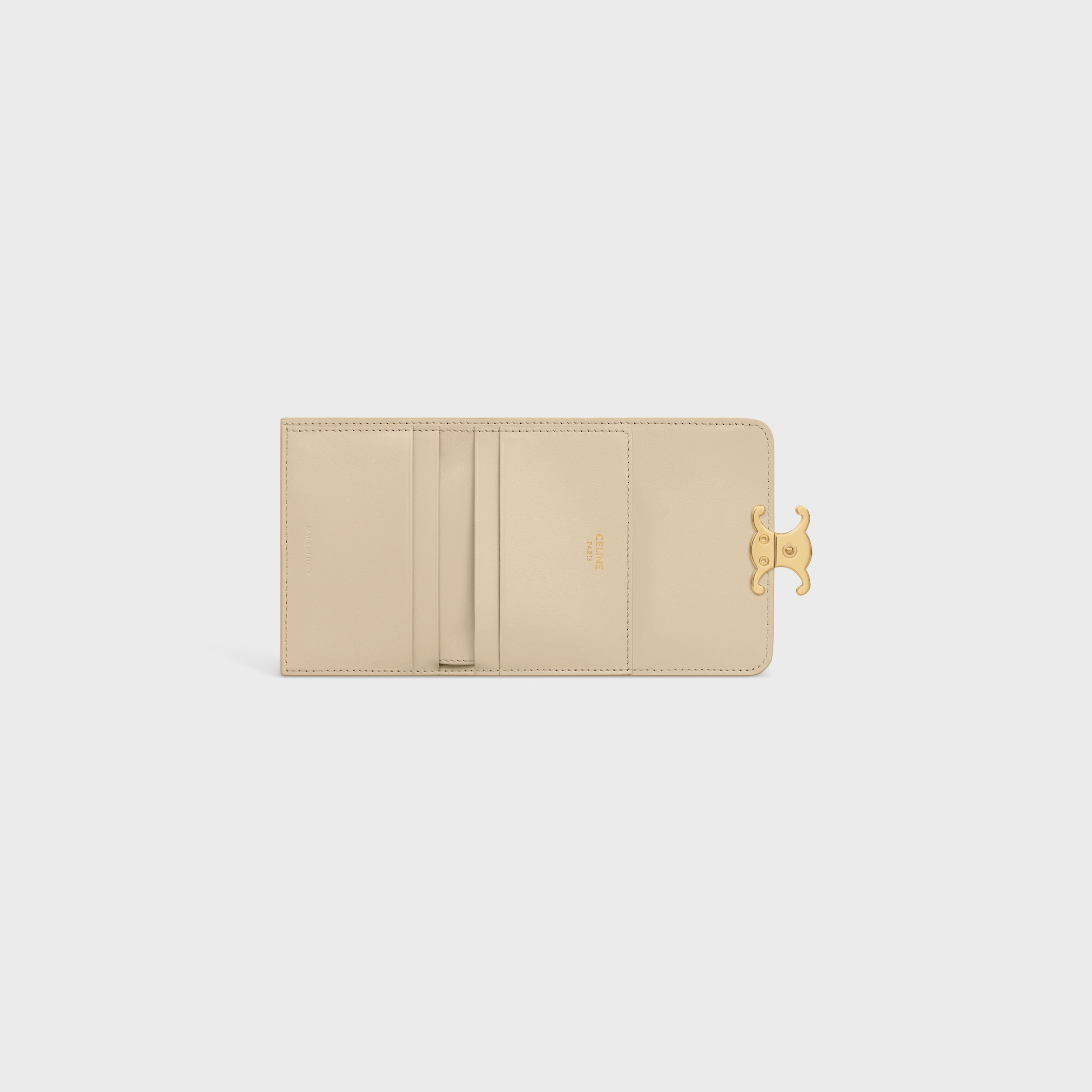 COMPACT WALLET WITH COIN TRIOMPHE IN Shiny calfskin - 4