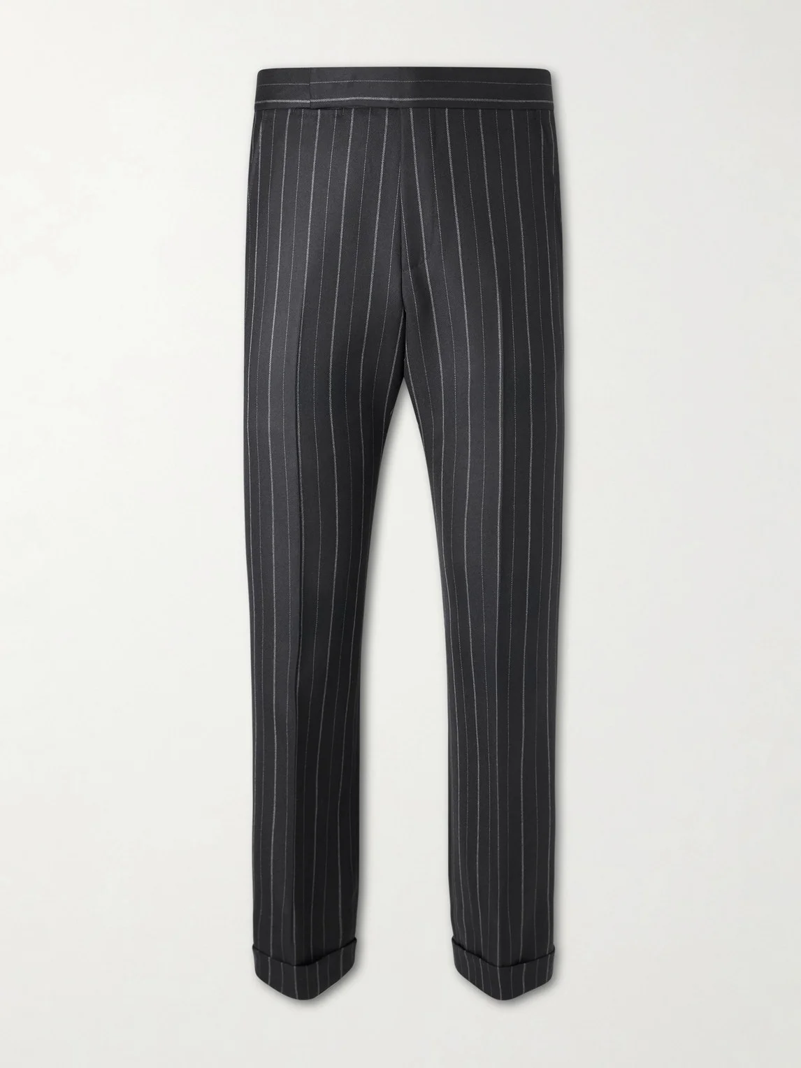 Straight-Leg Pinstriped Wool-Twill Suit Trousers - 1